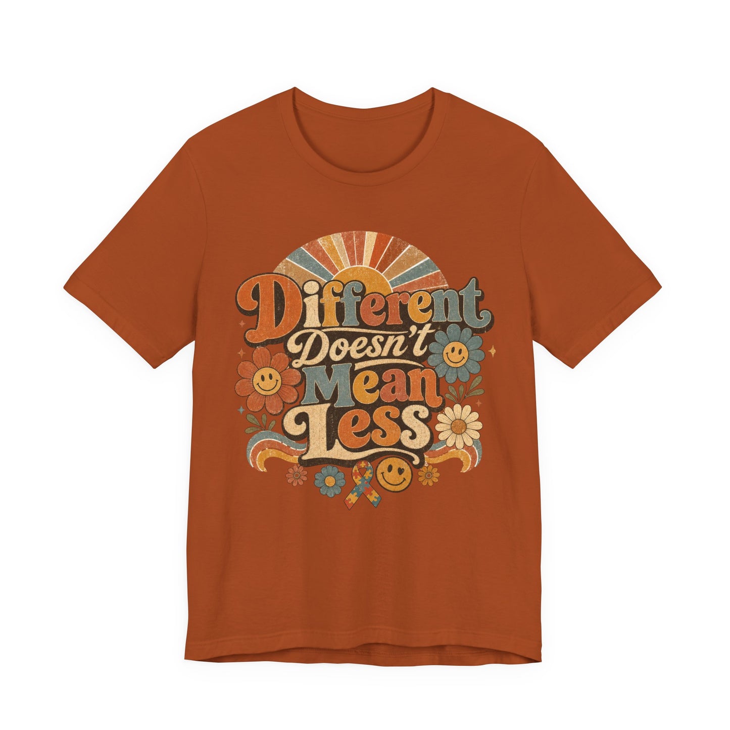 Different Doesn't Mean Less Retro Graphic Tee image