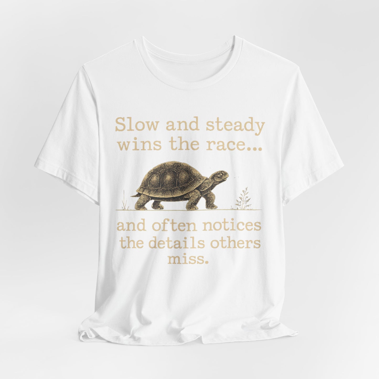 Slow and Steady Wins the Race T-Shirt — Detail-Oriented Turtle Graphic Tee image 0