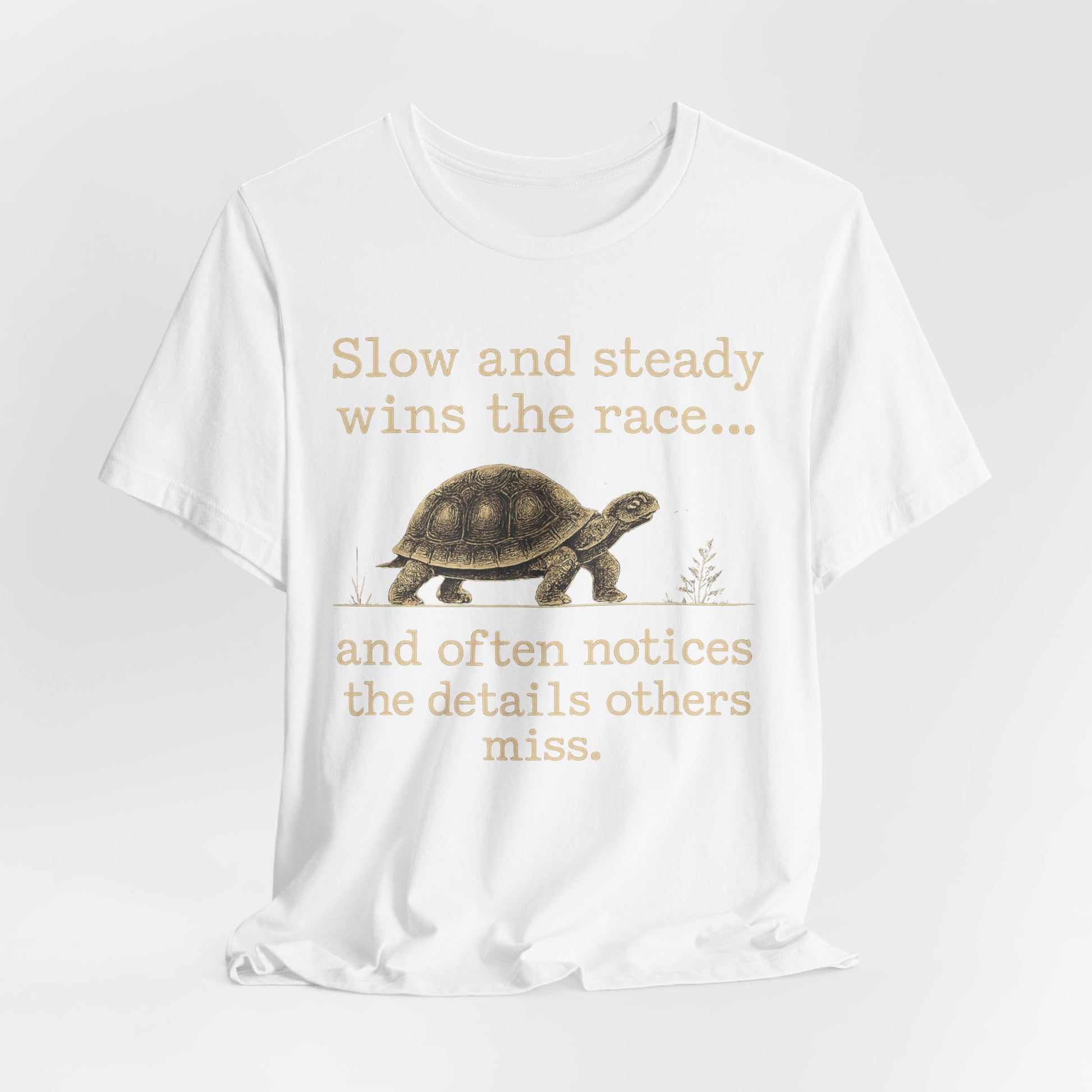 Slow and Steady Wins the Race T-Shirt — Detail-Oriented Turtle Graphic Tee image 0