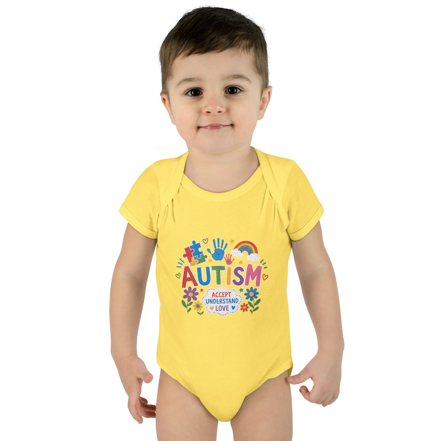 Autism Awareness Infant Bodysuit — 'Accept Understand Love' Colorful Design image 20