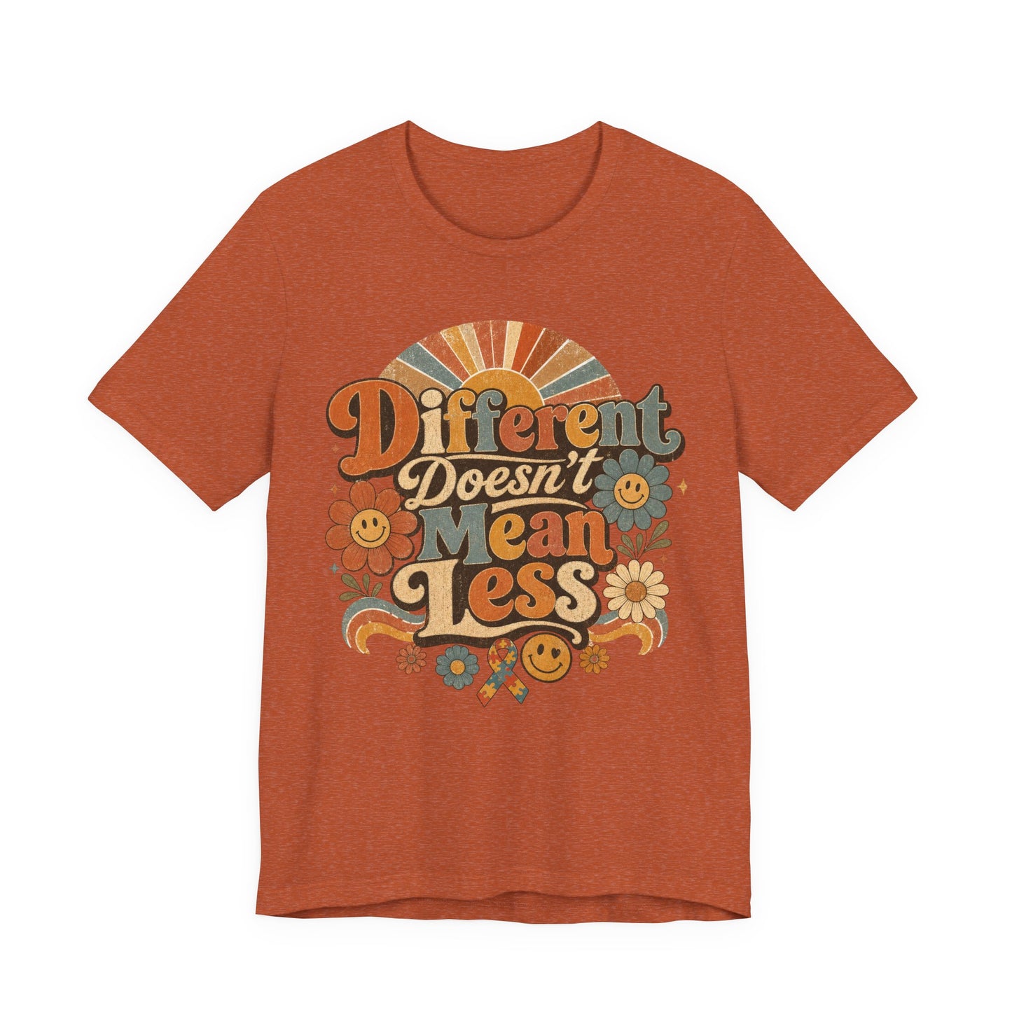 Different Doesn't Mean Less Retro Graphic Tee image