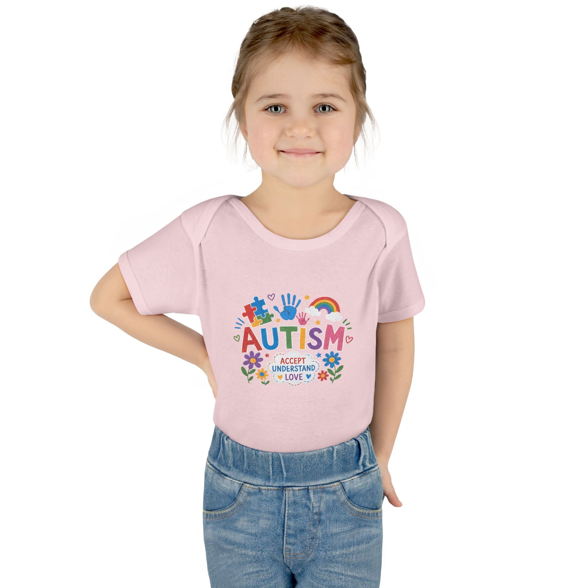 Autism Awareness Infant Bodysuit — 'Accept Understand Love' Colorful Design image 2