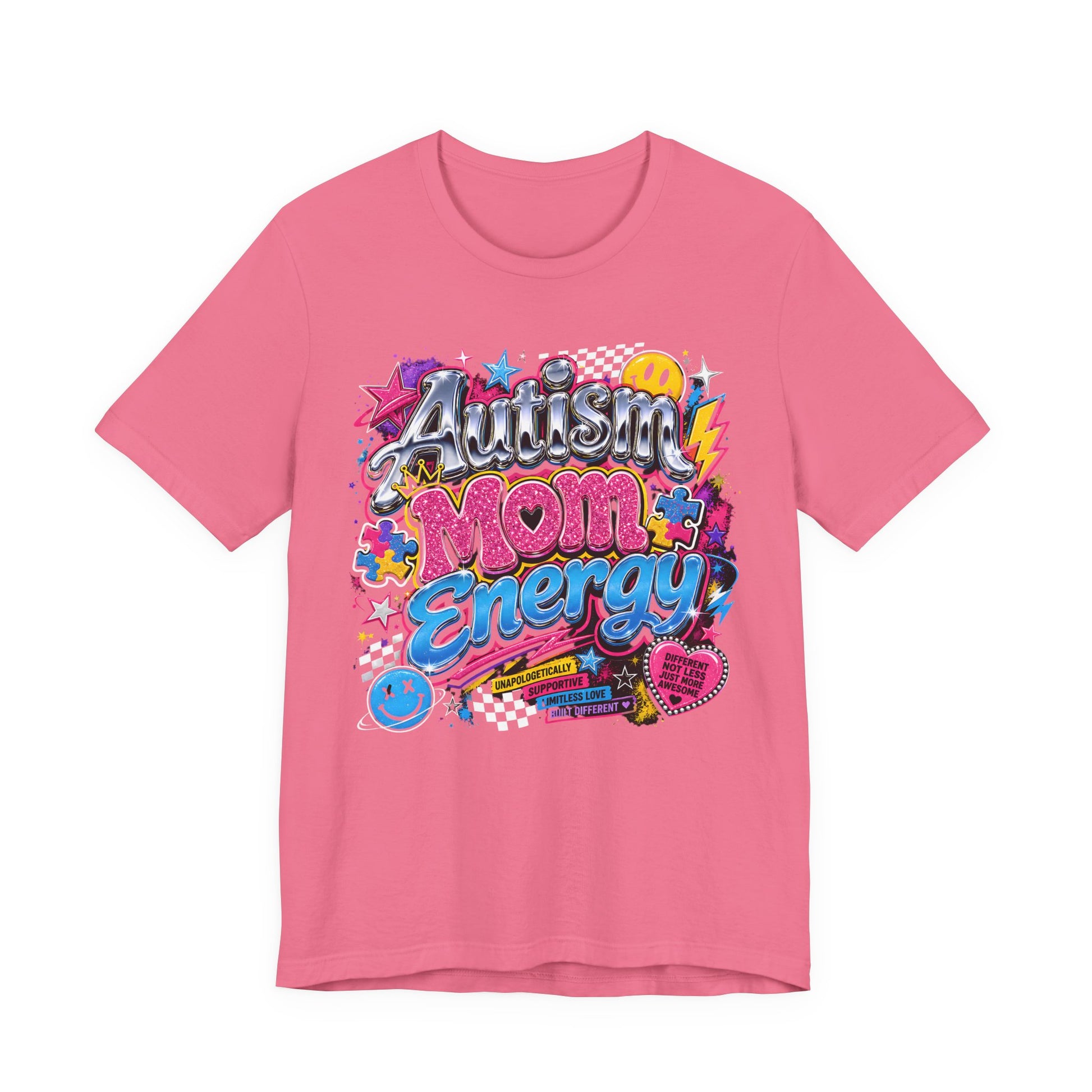 Autism Mom Energy T-Shirt — Colorful Supportive Graphic Tee for Autism Awareness image