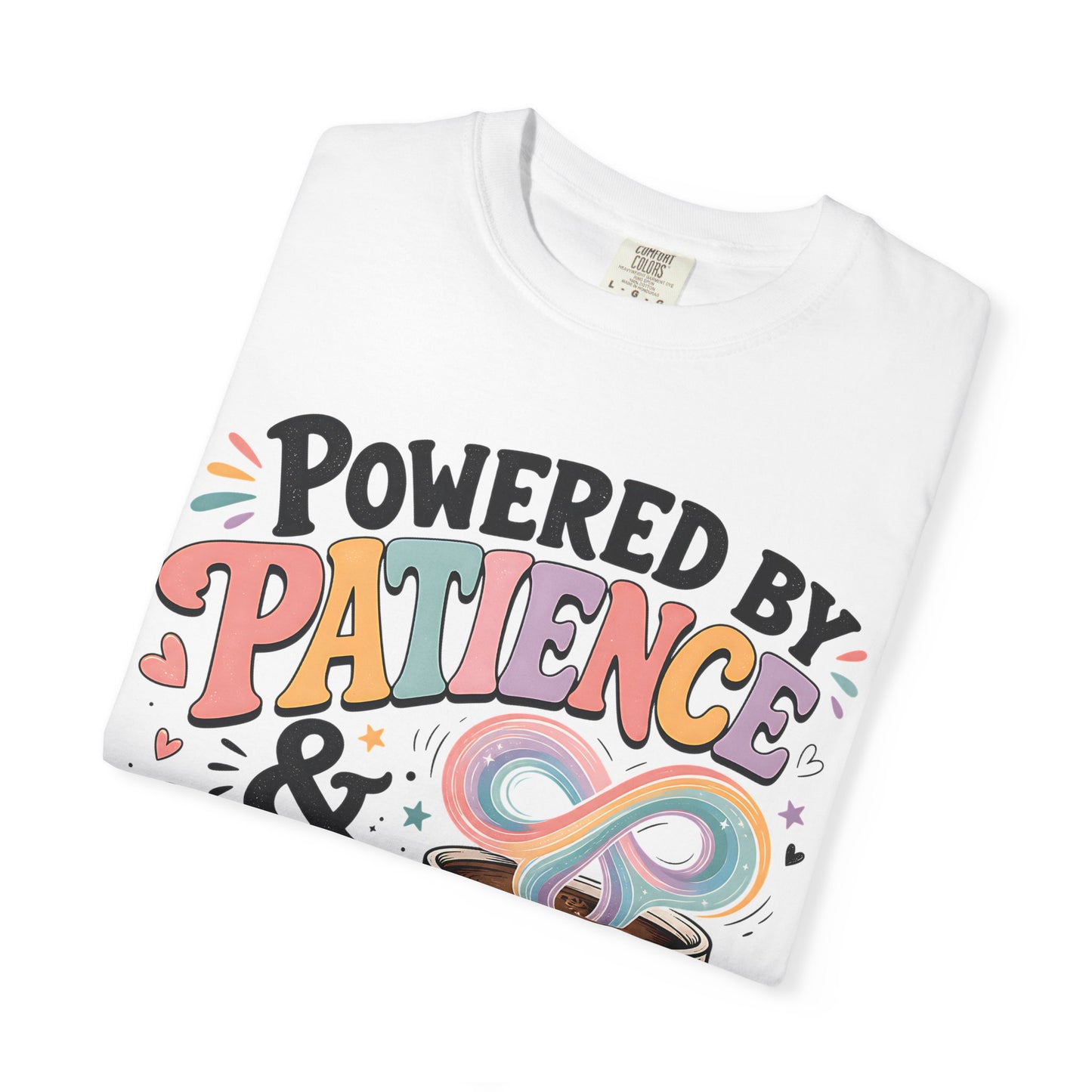 Autism Mom T-Shirt — "Powered by Patience &amp; Coffee" Graphic Tee image 6