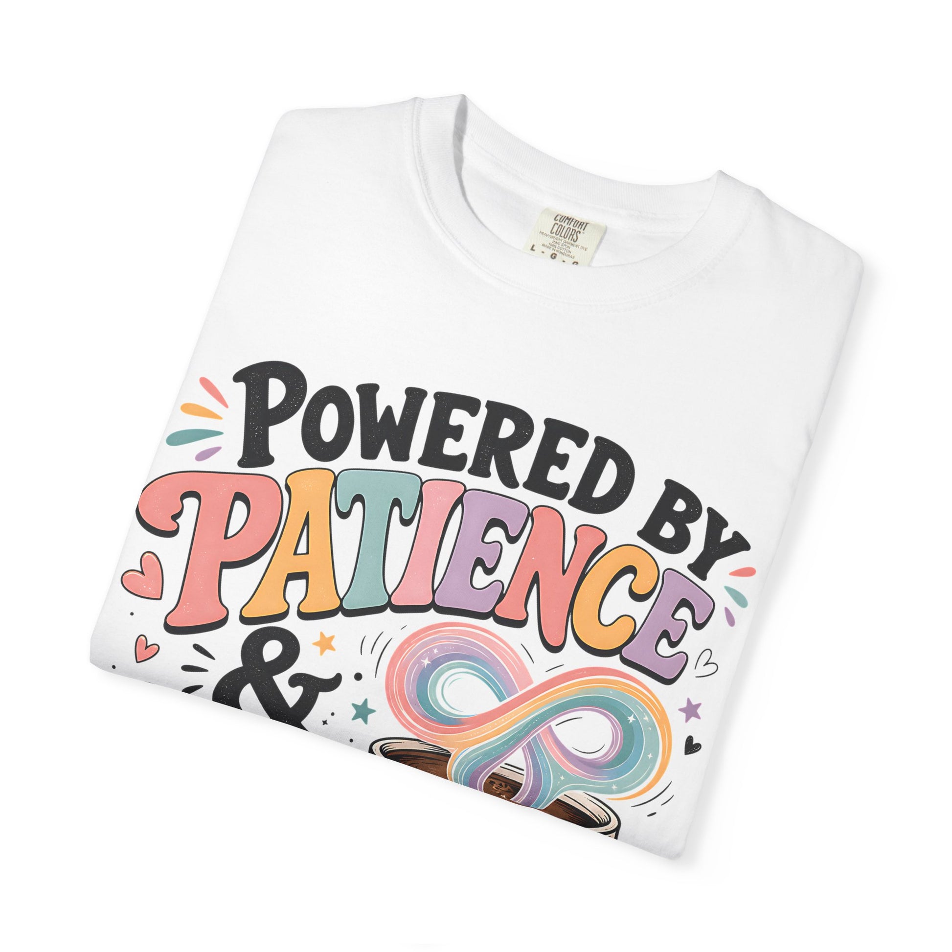 Autism Mom T-Shirt — "Powered by Patience &amp; Coffee" Graphic Tee image 6