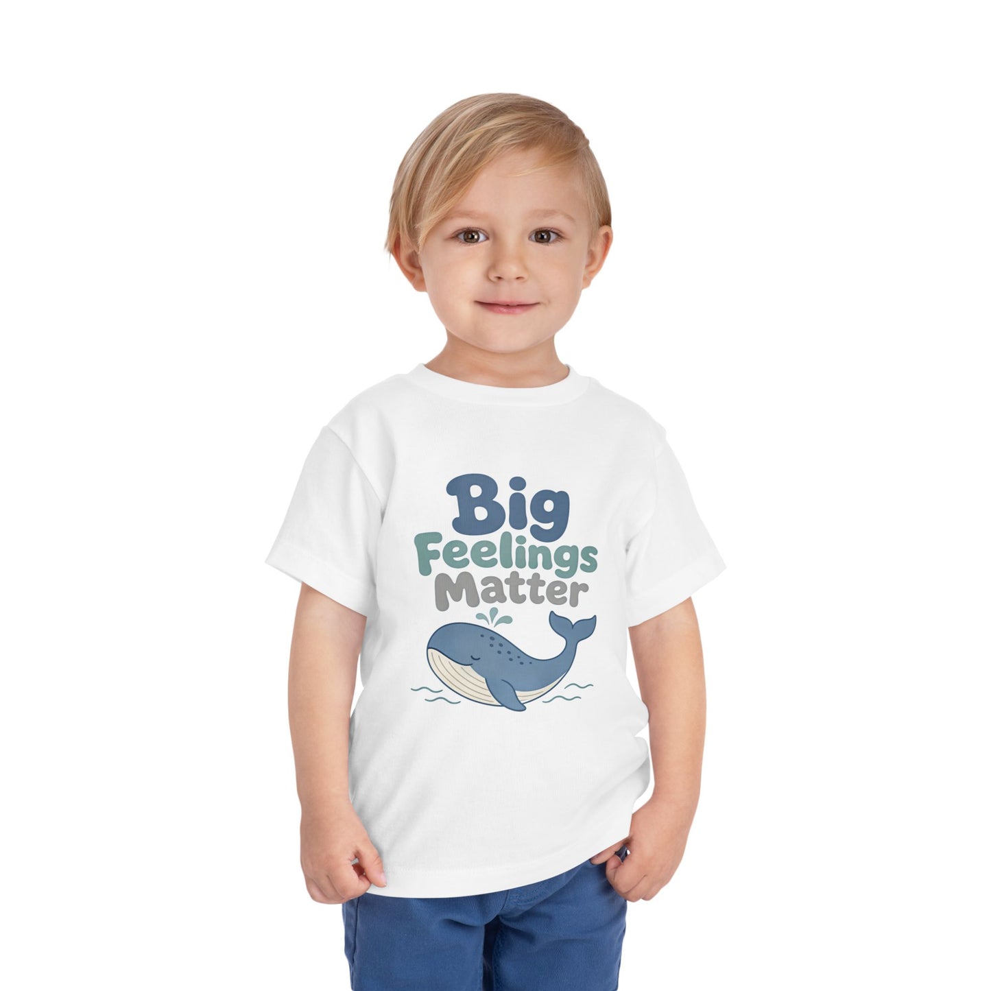 Big Feelings Matter Toddler Tee — Cute Whale Emotional Support Shirt image 2