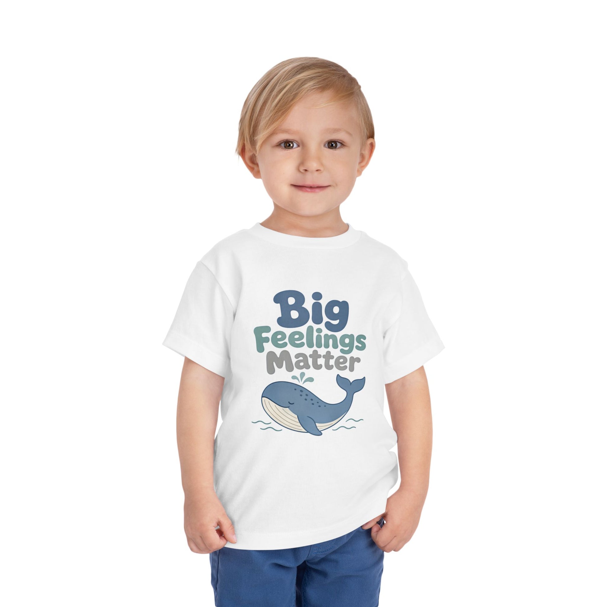 Big Feelings Matter Toddler Tee — Cute Whale Emotional Support Shirt image 2