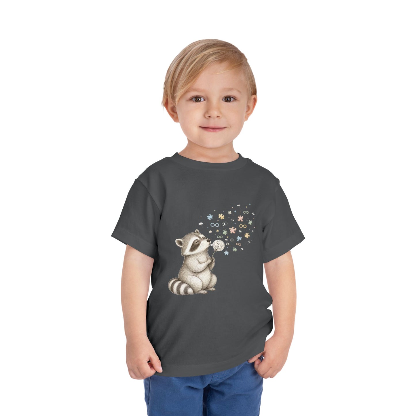 Toddler Tee — Cute Raccoon Blowing Bubbles Graphic Shirt for Kids image 14
