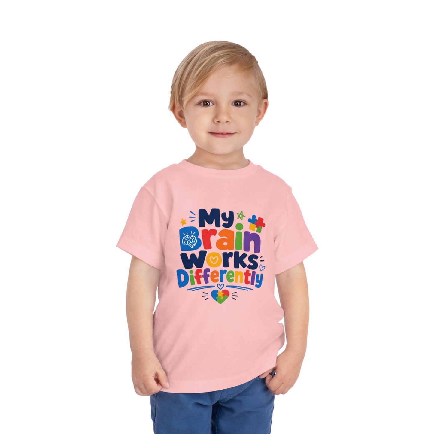 Toddler Tee — "My Brain Works Differently" Autism Awareness Kids Shirt image 4