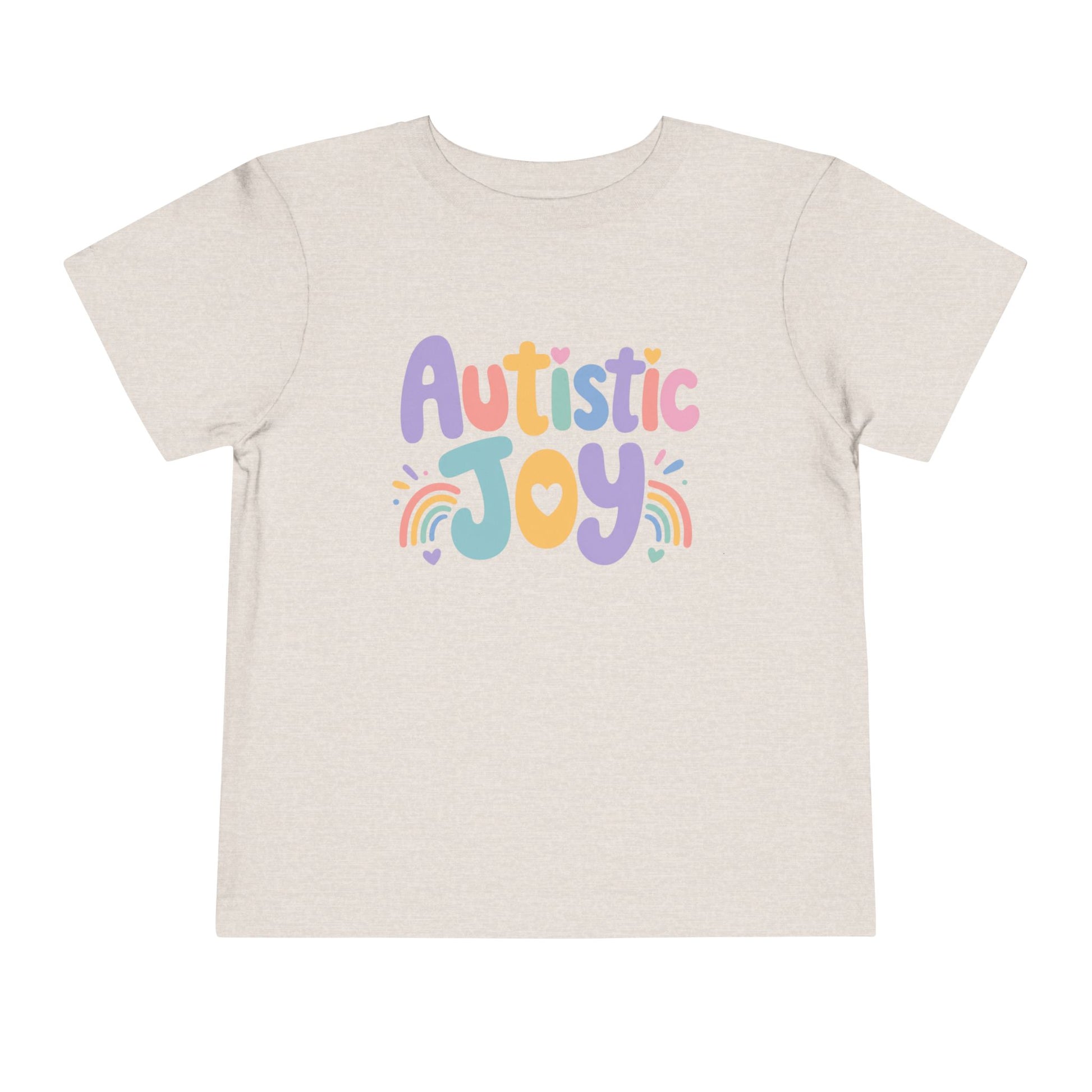 Toddler Tee — "Autistic Joy" Colorful Pride Shirt for Kids - Heather Dust, 2T image