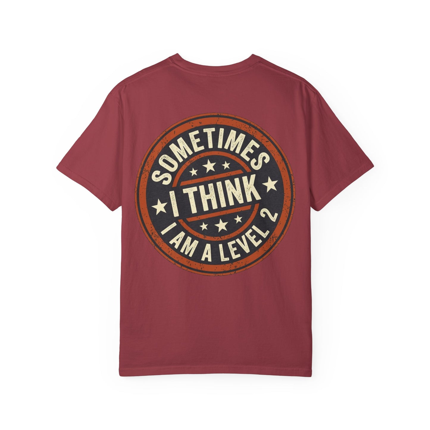 Sometimes I think I Am A Level 2 Tee Shirt -PRINT ON BACK- Comical T-Shirt -ASD Levels image