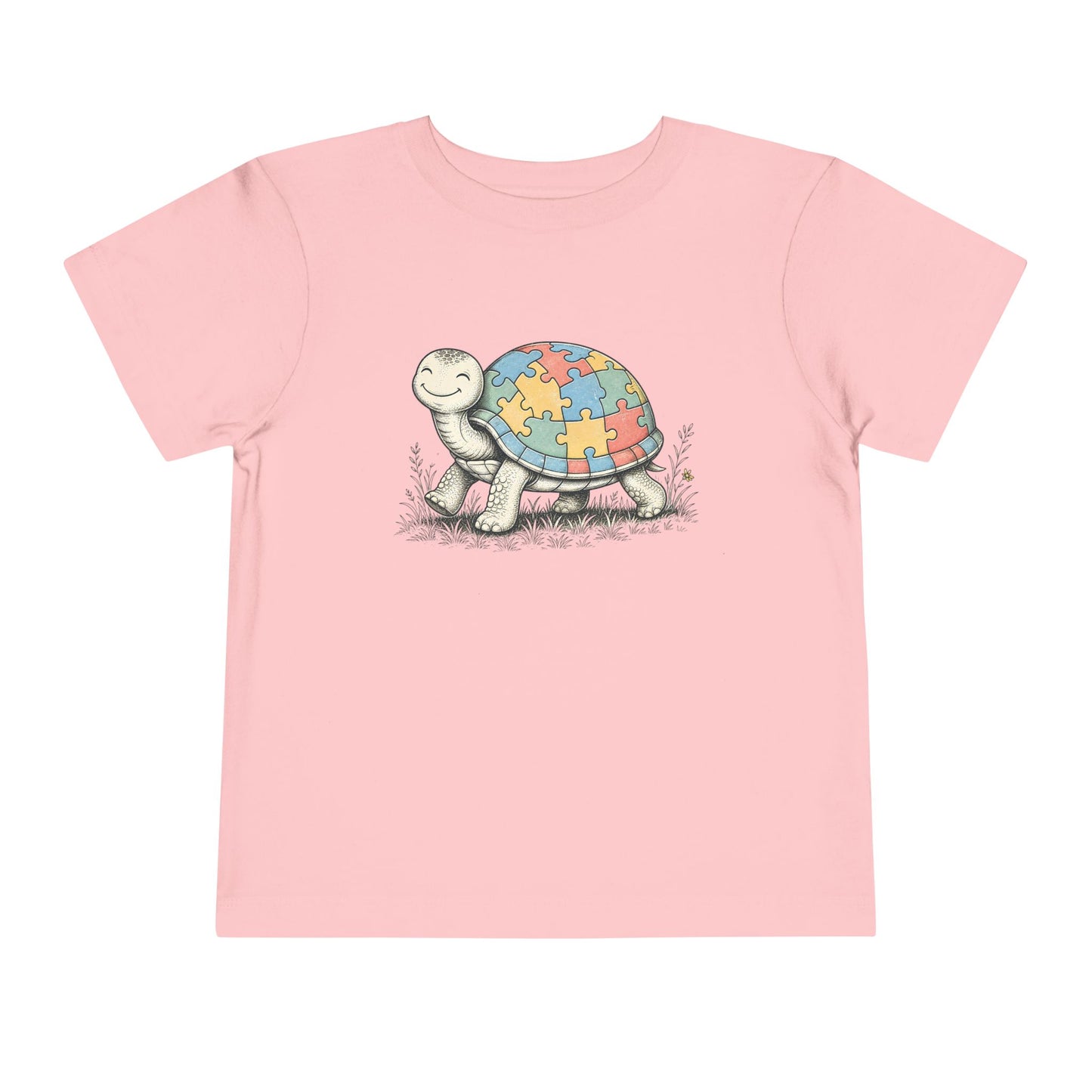 Autism Awareness Turtle Toddler Tee - Pink, 5T image