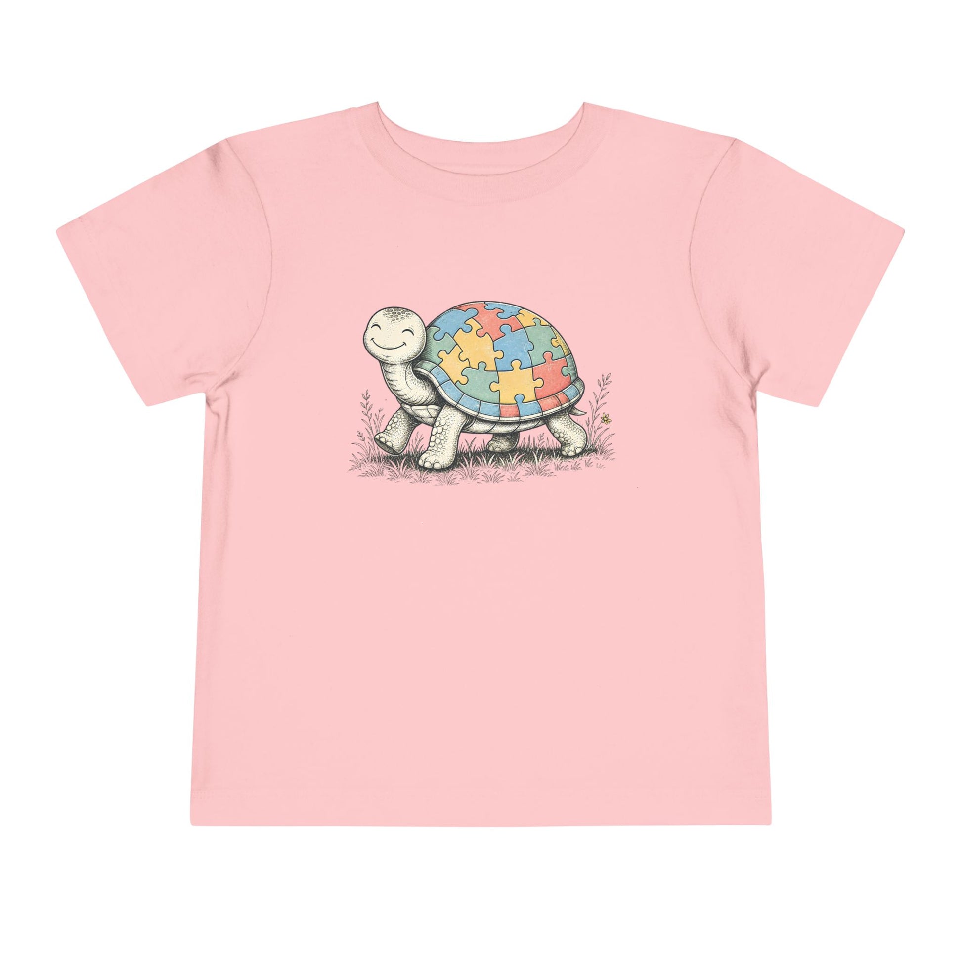 Autism Awareness Turtle Toddler Tee - Pink, 5T image