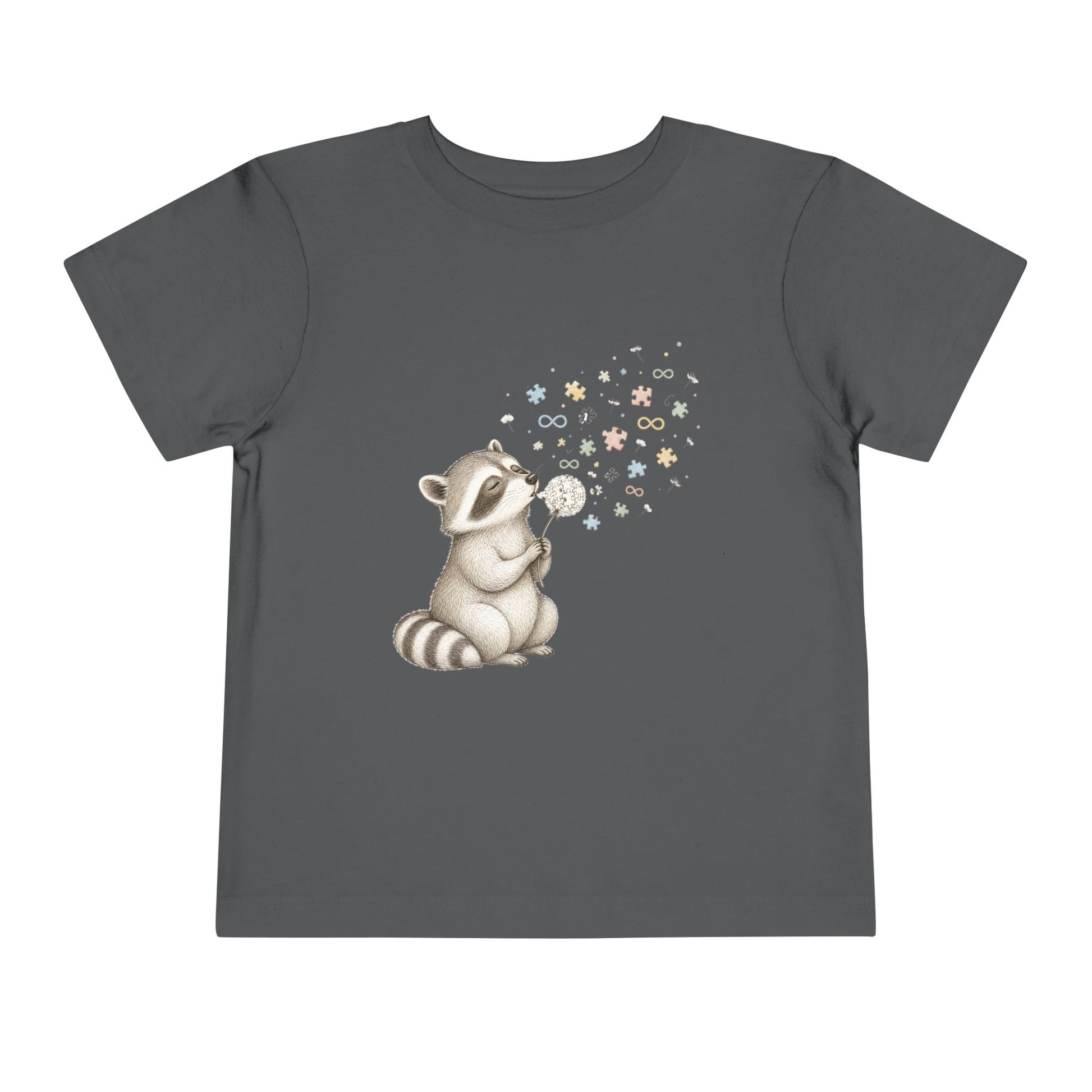 Toddler Tee — Cute Raccoon Blowing Bubbles Graphic Shirt for Kids image 12