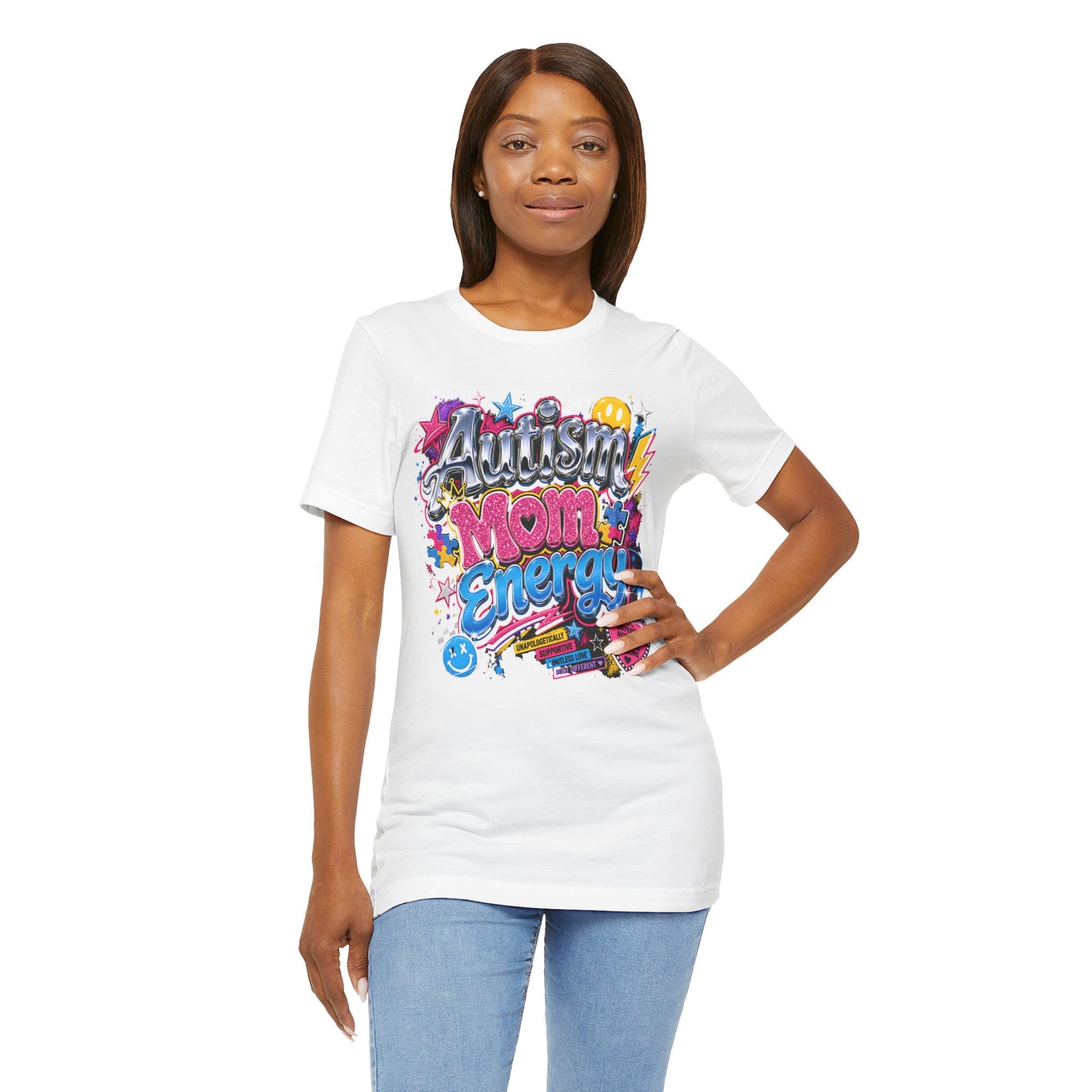 Autism Mom Energy T-Shirt — Colorful Supportive Graphic Tee for Autism Awareness image 5