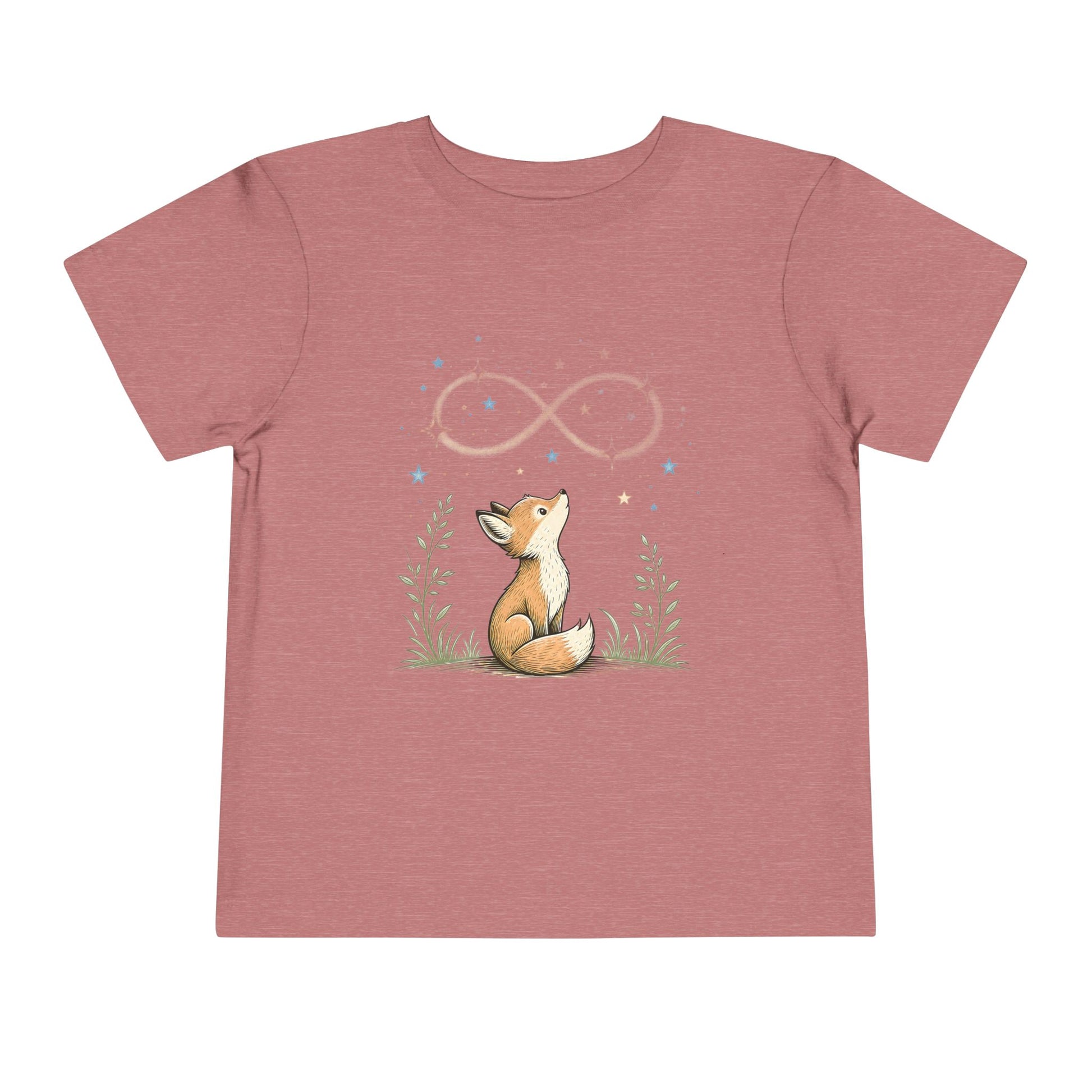 Toddler Tee — Little Fox Gazing at Stars Infinity Design - Heather Mauve, 2T image