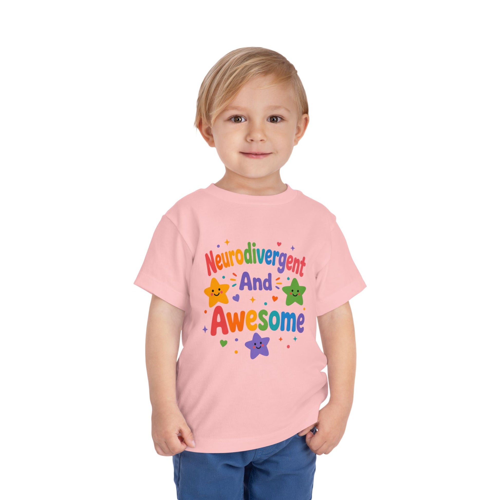 Neurodivergent and Awesome Toddler Tee — Colorful Pride Kids Shirt image 34