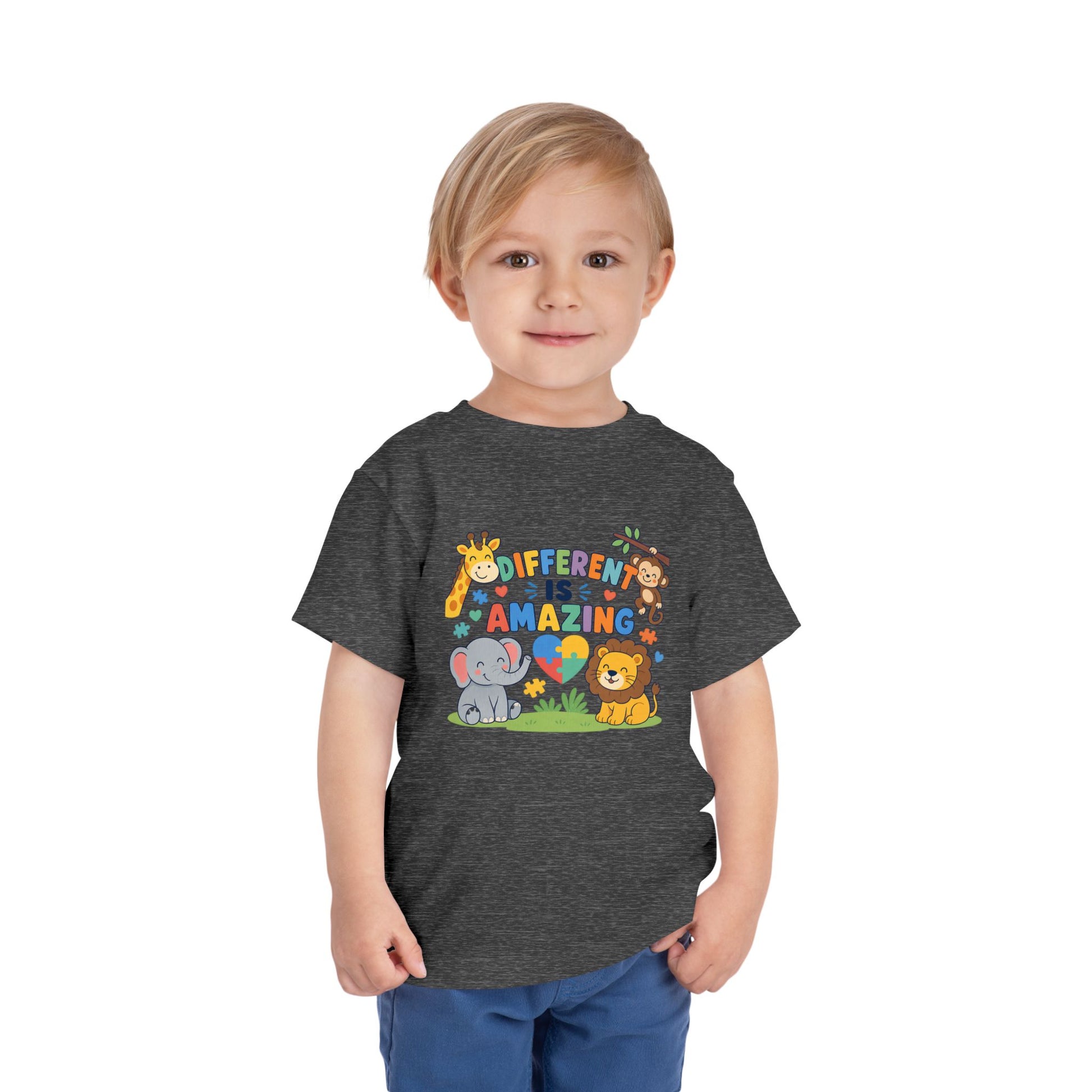 Toddler Tee — "Different Is Amazing" Jungle Animals Graphic image 31