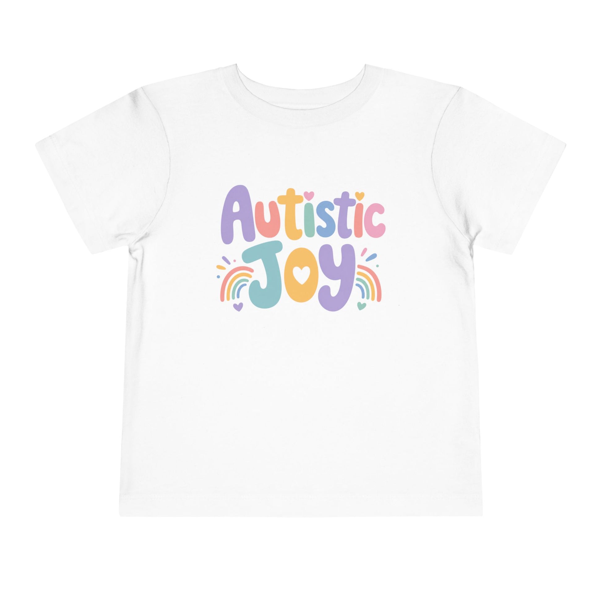 Toddler Tee — "Autistic Joy" Colorful Pride Shirt for Kids - White, 3T image
