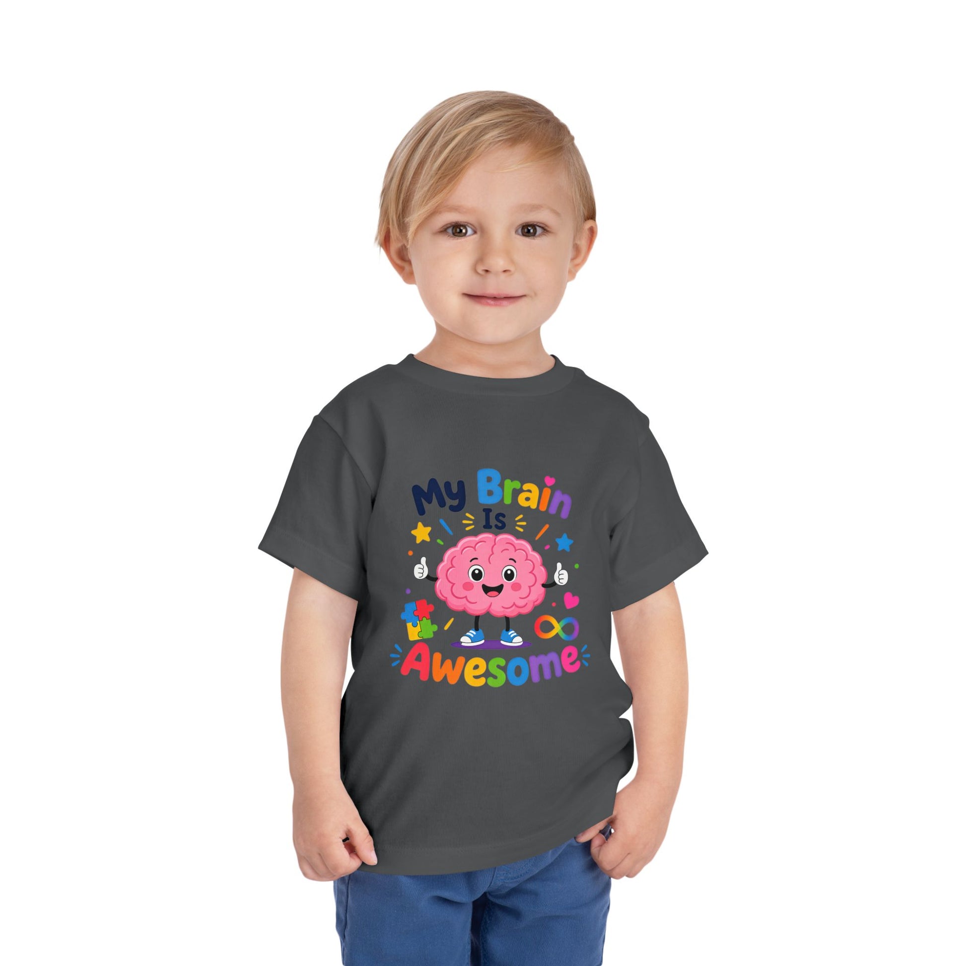 Toddler Tee — "My Brain Is Awesome" Cute Brain Graphic Kids T‑Shirt image 34