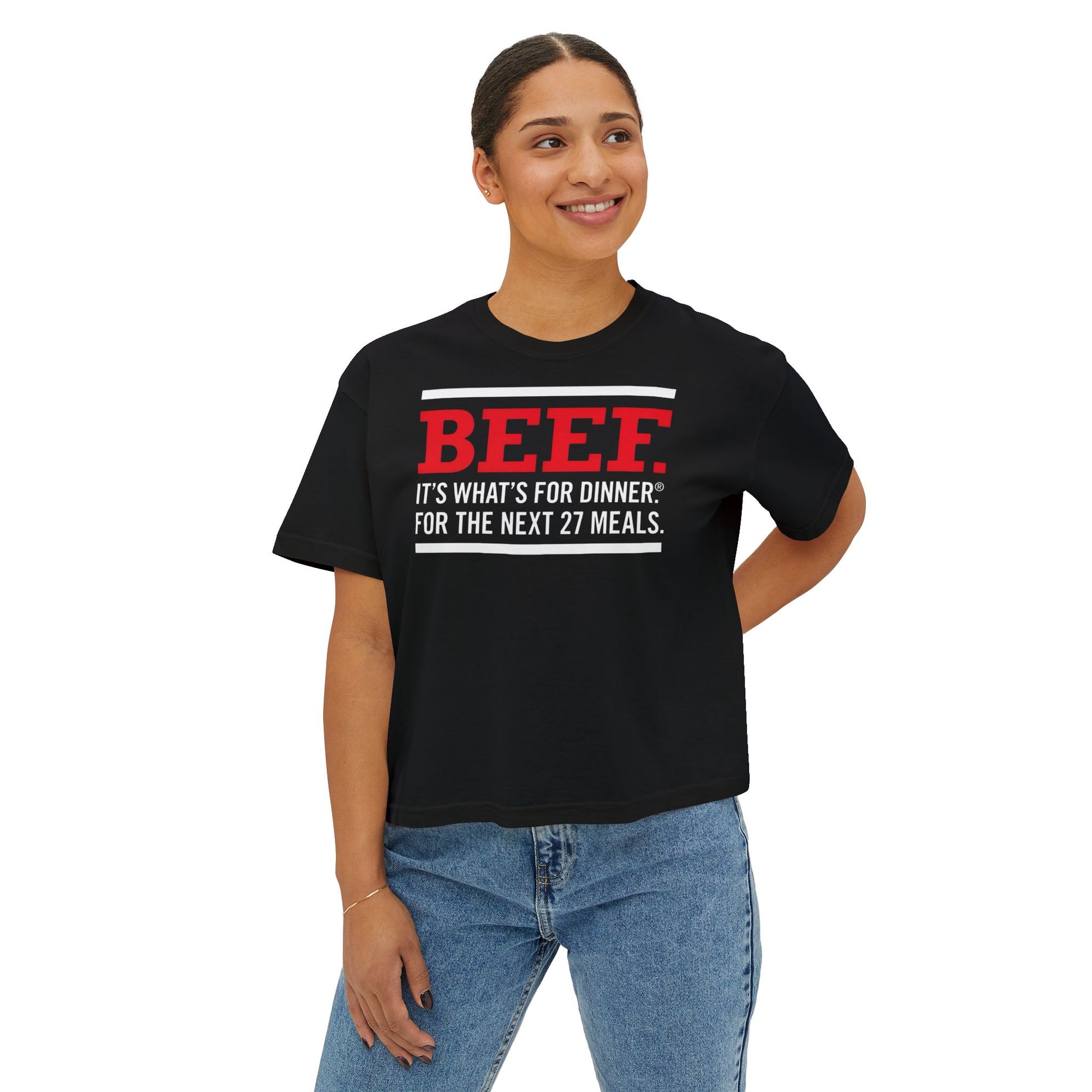 Beef: It's What's For Dinner Funny Graphic Boxy Tee - Autistic Routine image 3