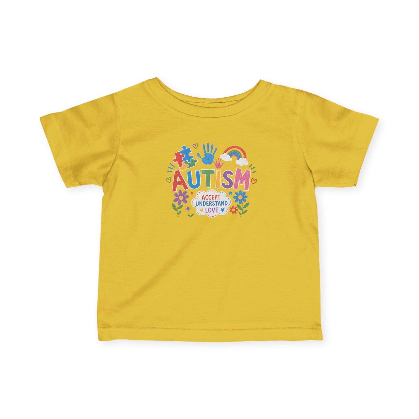 Infant Autism Support Shirt— "Autism: Accept Understand Love" Baby T-Shirt - Butter, 24M image
