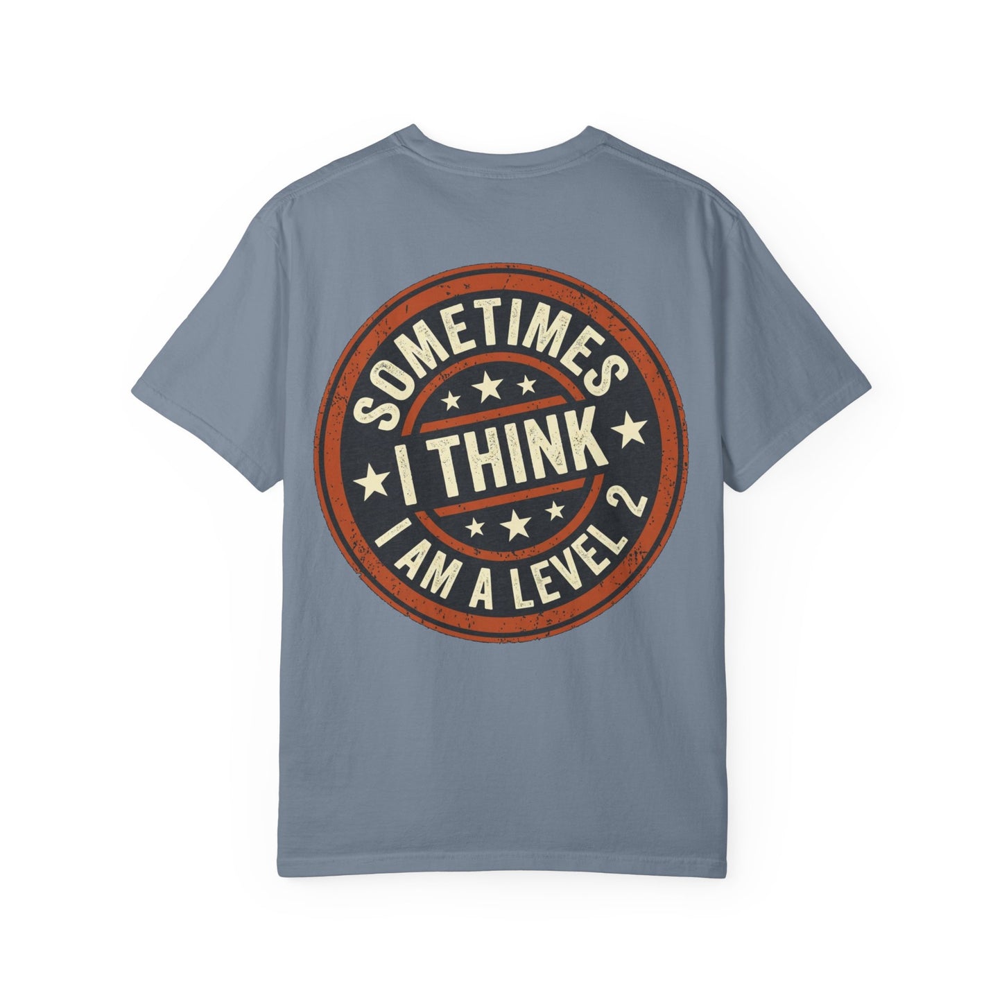 Sometimes I think I Am A Level 2 Tee Shirt -PRINT ON BACK- Comical T-Shirt -ASD Levels image