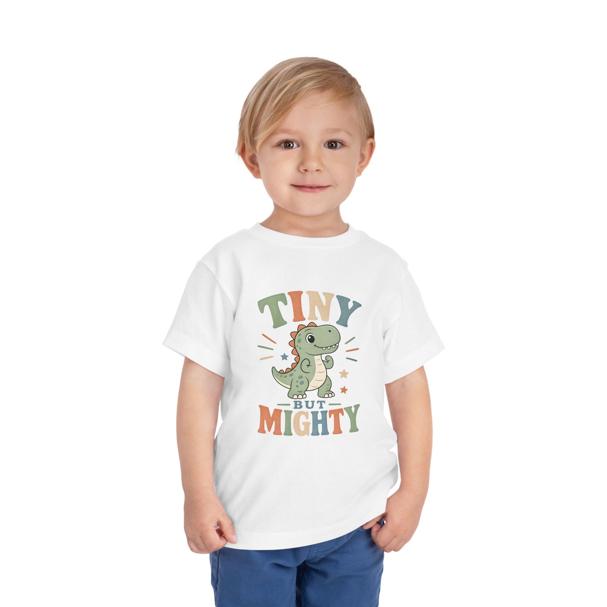 Tiny But Mighty Toddler Tee — Cute Dino Graphic Shirt for Kids image 1