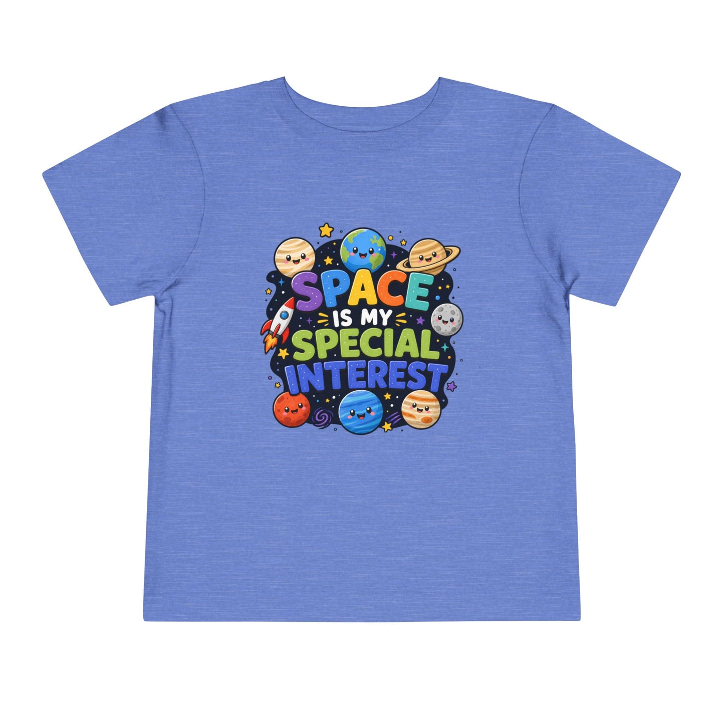 Kids' Space Tee — "Space Is My Special Interest" Toddler Shirt - Heather Columbia Blue, 3T image
