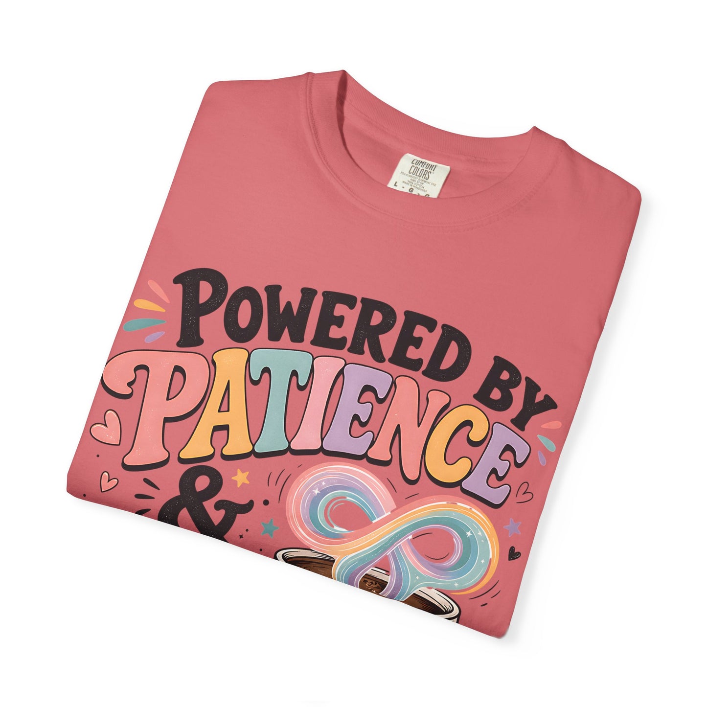 Autism Mom T-Shirt — "Powered by Patience &amp; Coffee" Graphic Tee image 54