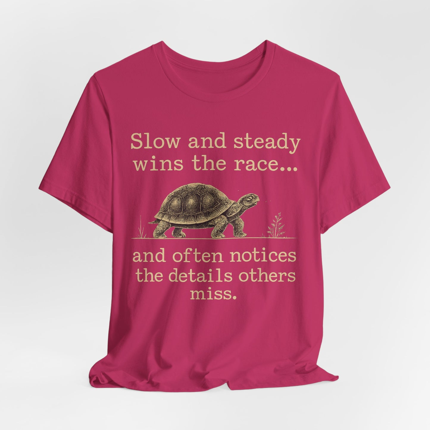 Slow and Steady Wins the Race T-Shirt — Detail-Oriented Turtle Graphic Tee image 43