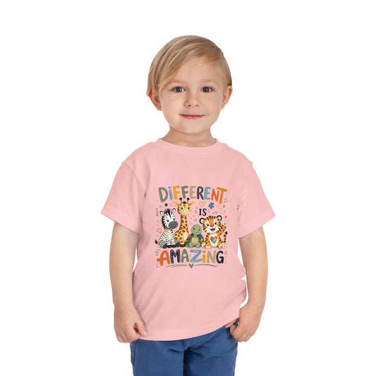 Different Is Amazing Toddler Shirt — Autism Awareness Kids Tee image 1