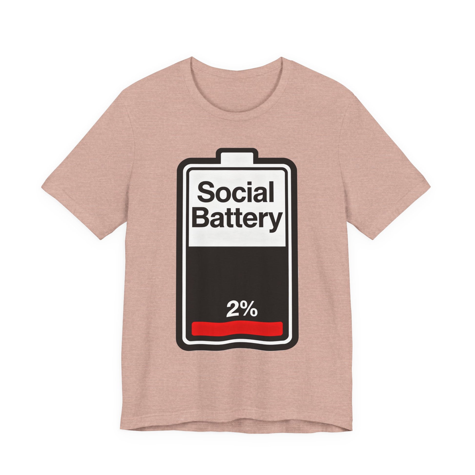 Social Battery 2% T-Shirt — Funny Introvert Low Energy Tee image
