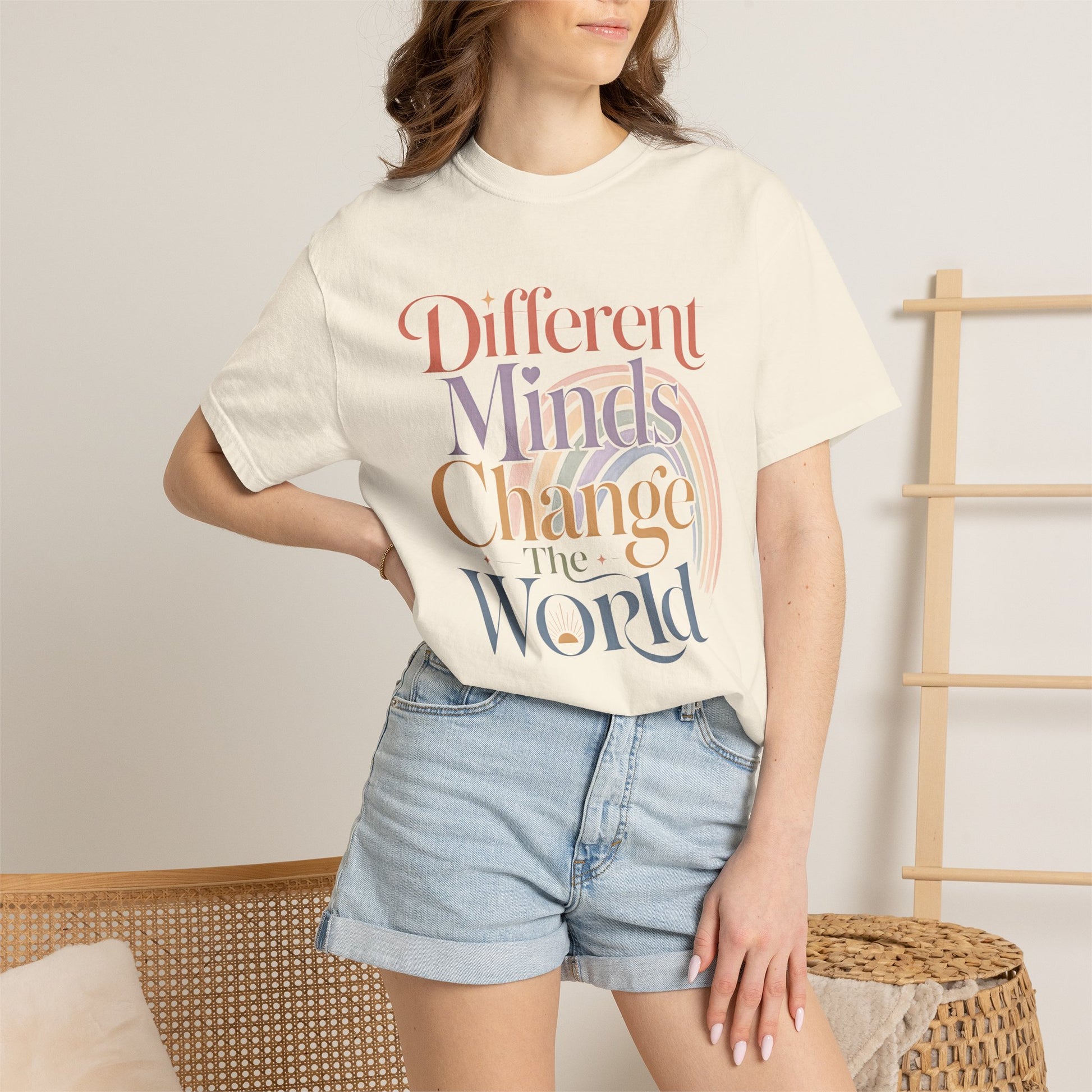 Different Minds Change the World T-Shirt — Inspirational Retro Typography Tee image 5