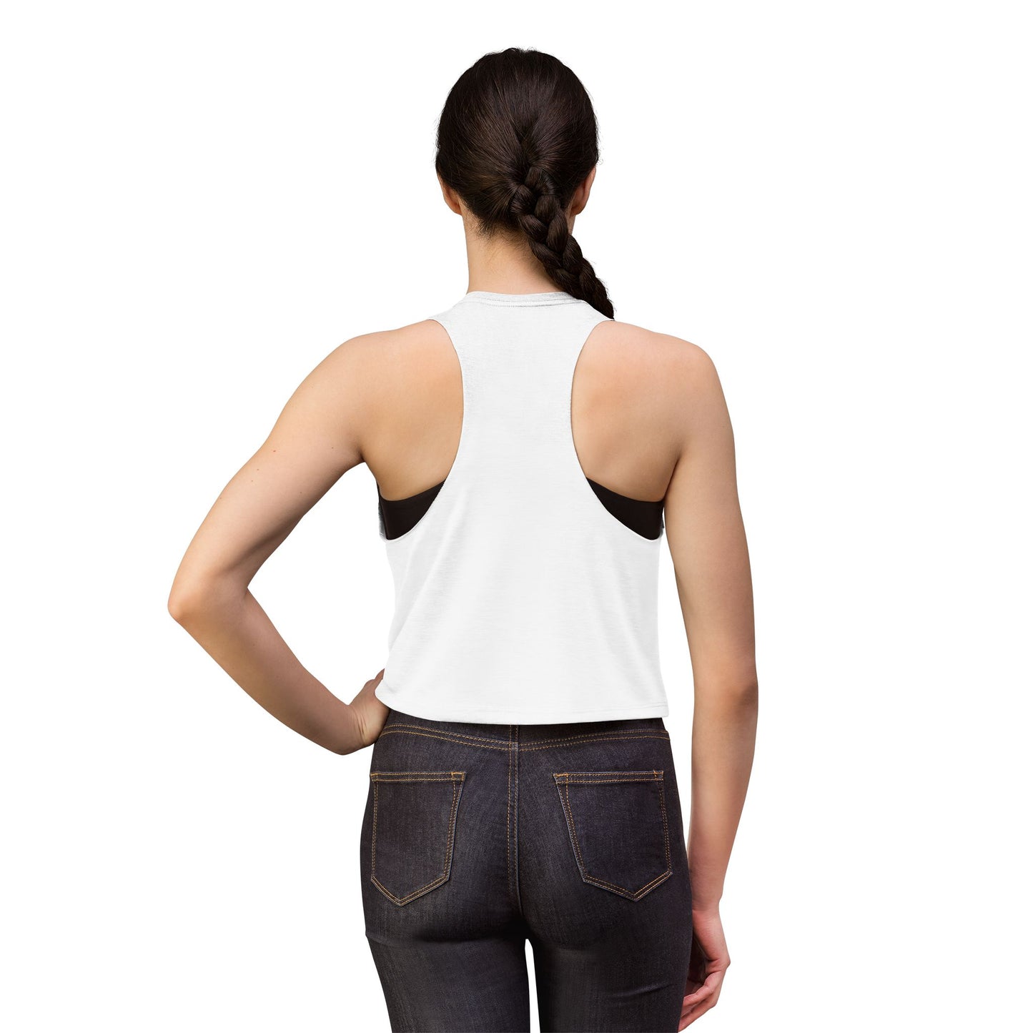 Autism Mama Crop Top - Pastel Patchwork Lettering Support Tank image 2
