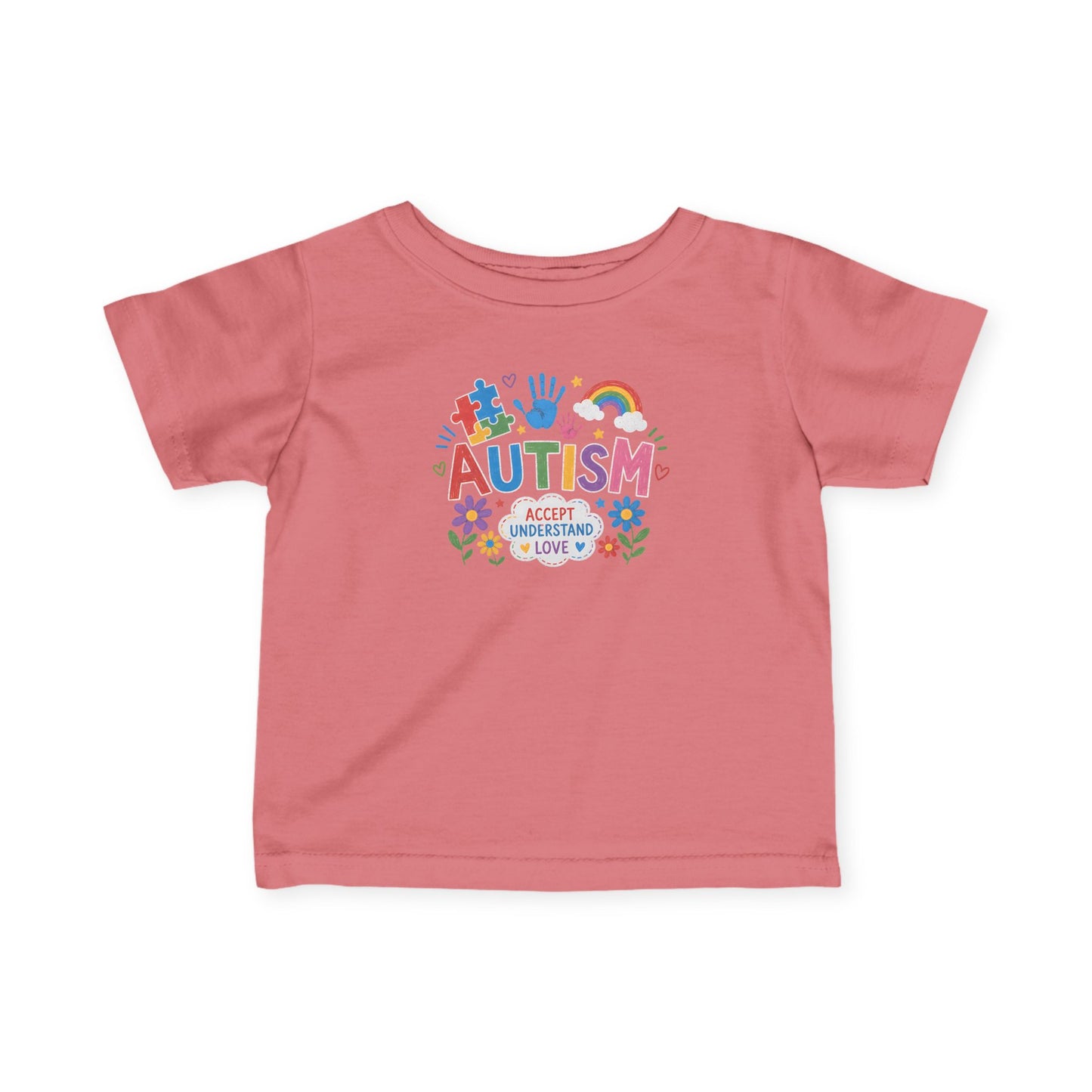 Infant Autism Support Shirt— "Autism: Accept Understand Love" Baby T-Shirt - Mauvelous, 12M image