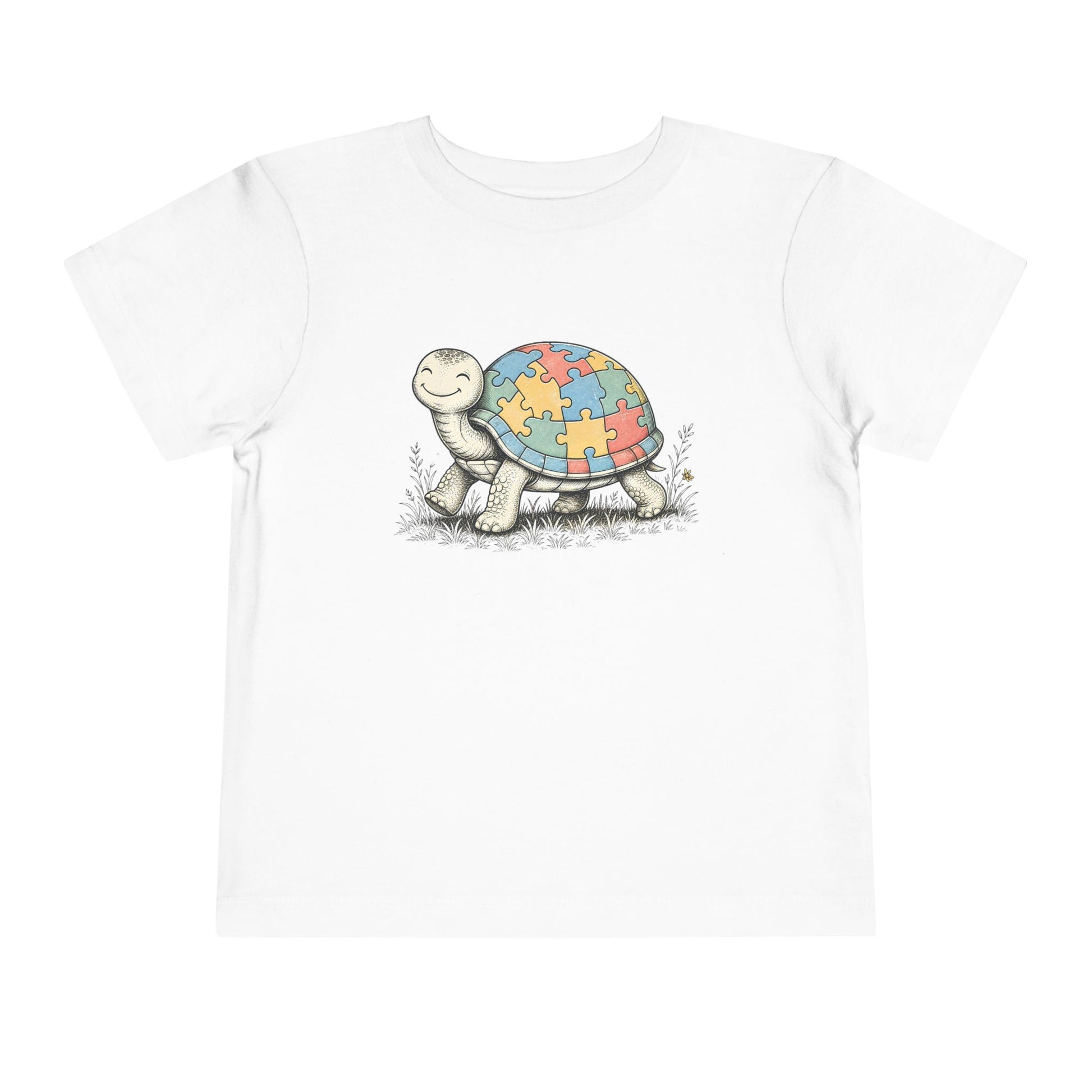 Autism Awareness Turtle Toddler Tee - White, 2T image