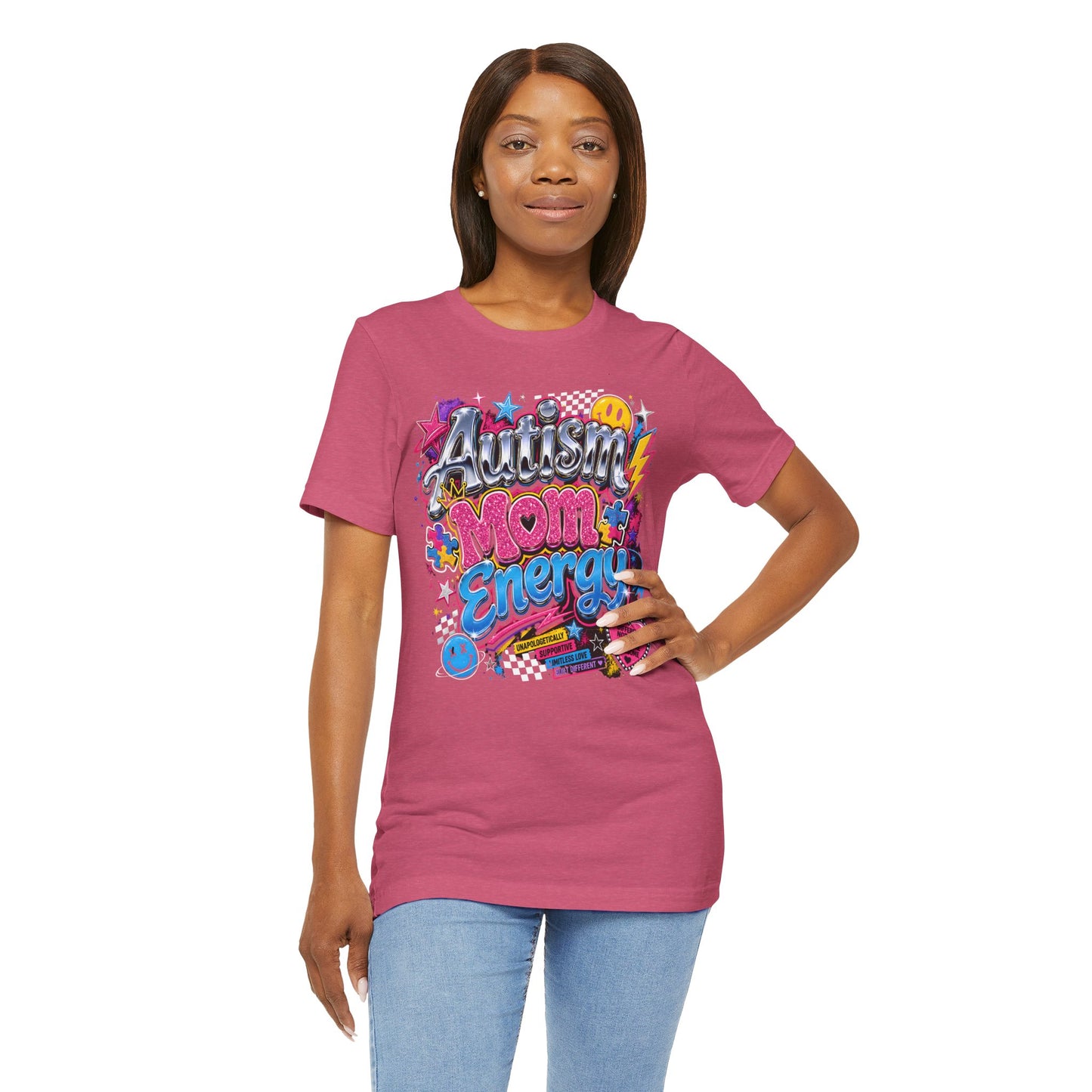 Autism Mom Energy T-Shirt — Colorful Supportive Graphic Tee for Autism Awareness image 38