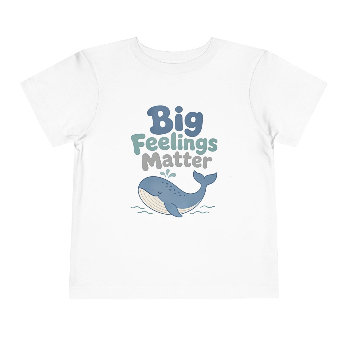 Big Feelings Matter Toddler Tee — Cute Whale Emotional Support Shirt - White, 5T image