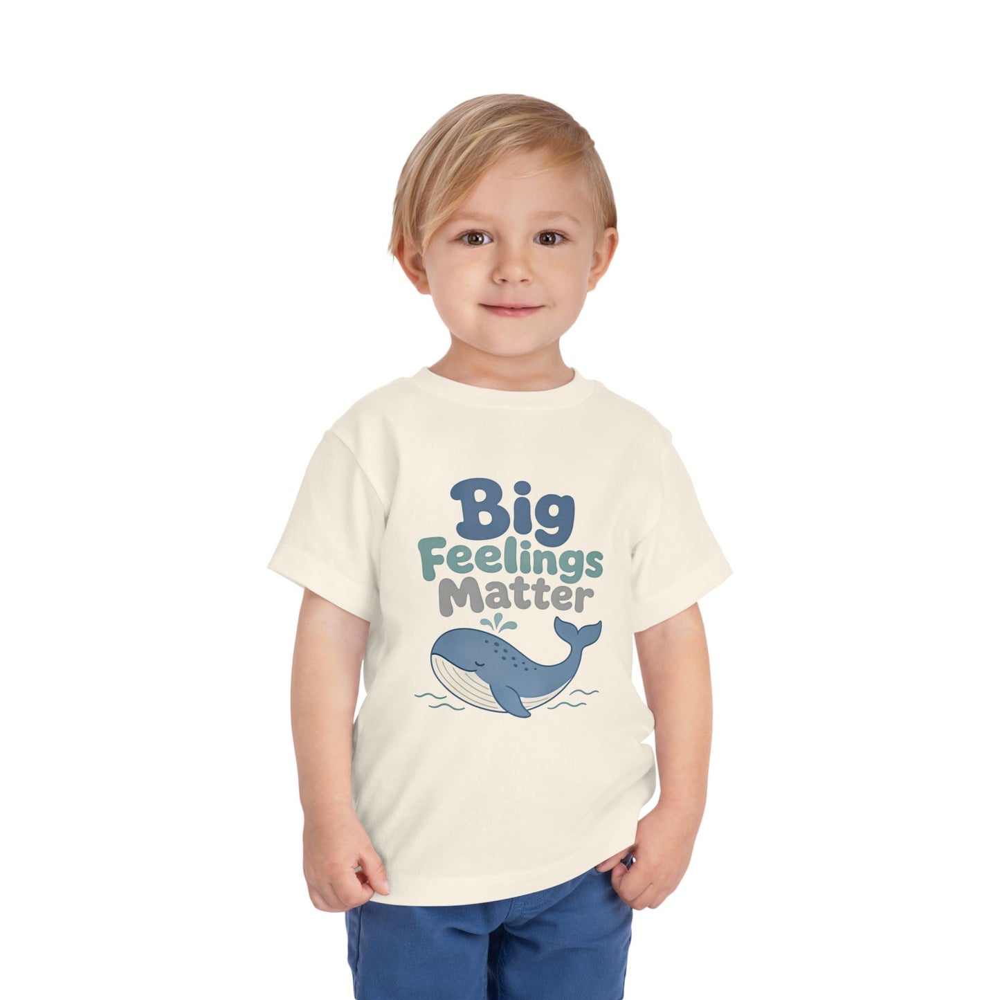 Big Feelings Matter Toddler Tee — Cute Whale Emotional Support Shirt image 6