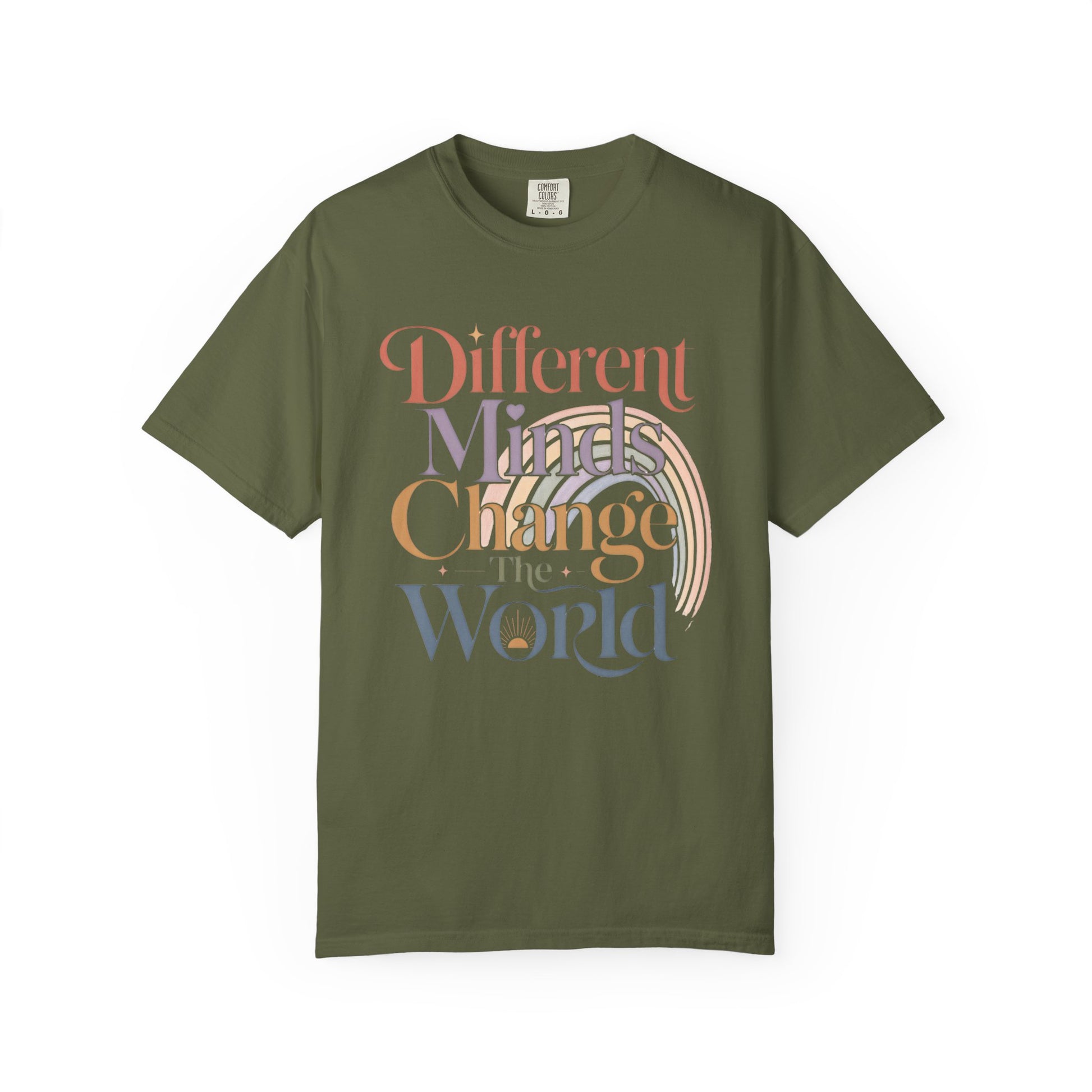 Different Minds Change the World T-Shirt — Inspirational Retro Typography Tee image