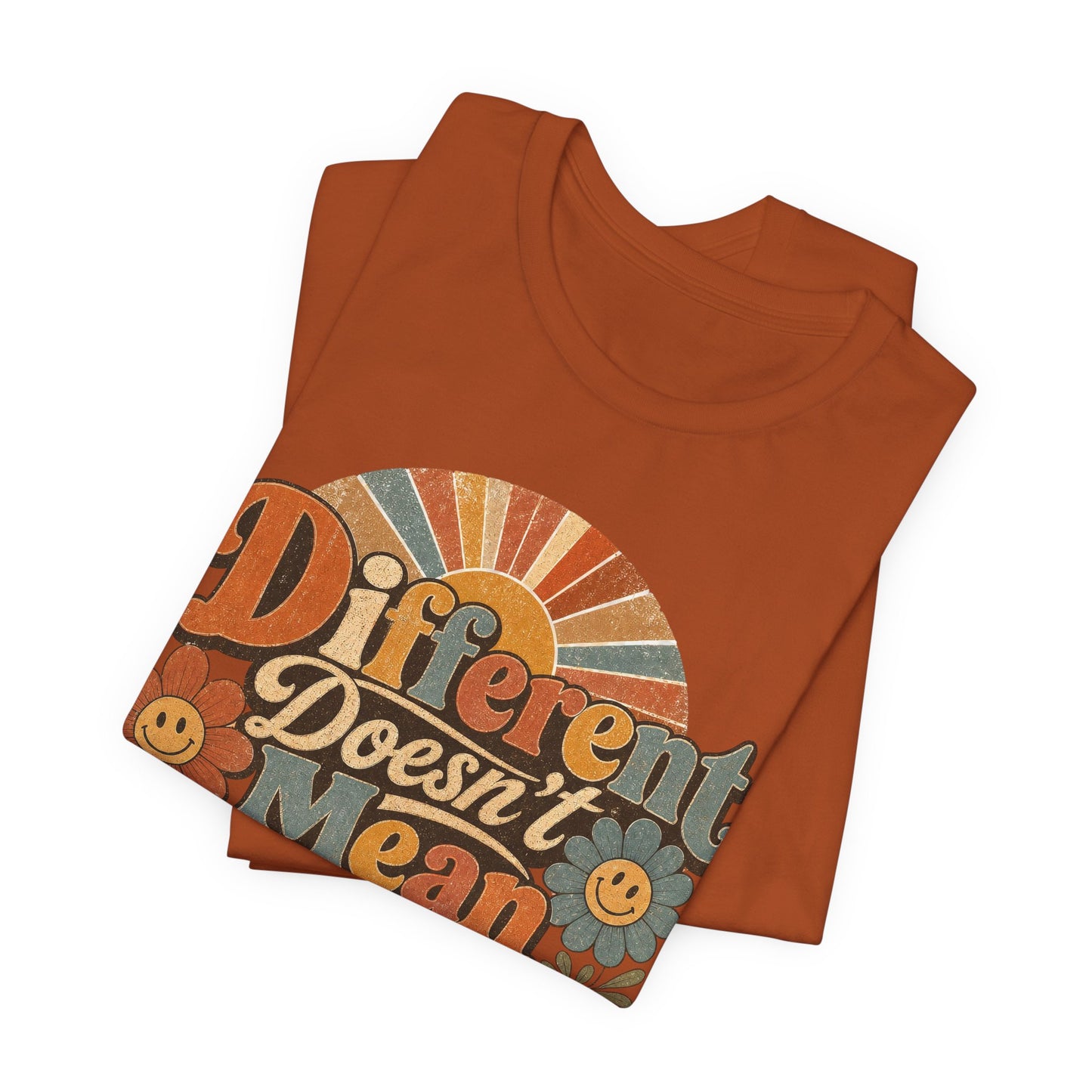 Different Doesn't Mean Less Retro Graphic Tee image 15