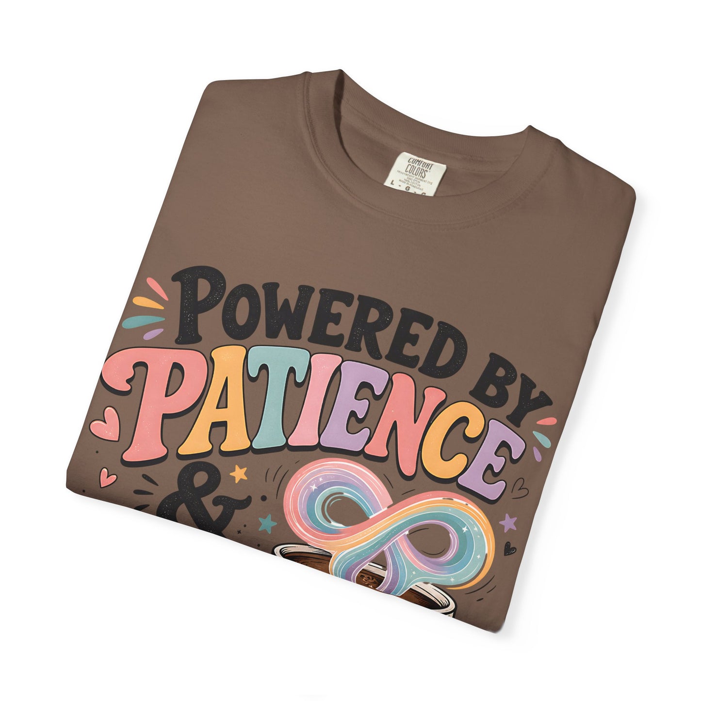 Autism Mom T-Shirt — "Powered by Patience &amp; Coffee" Graphic Tee image 14