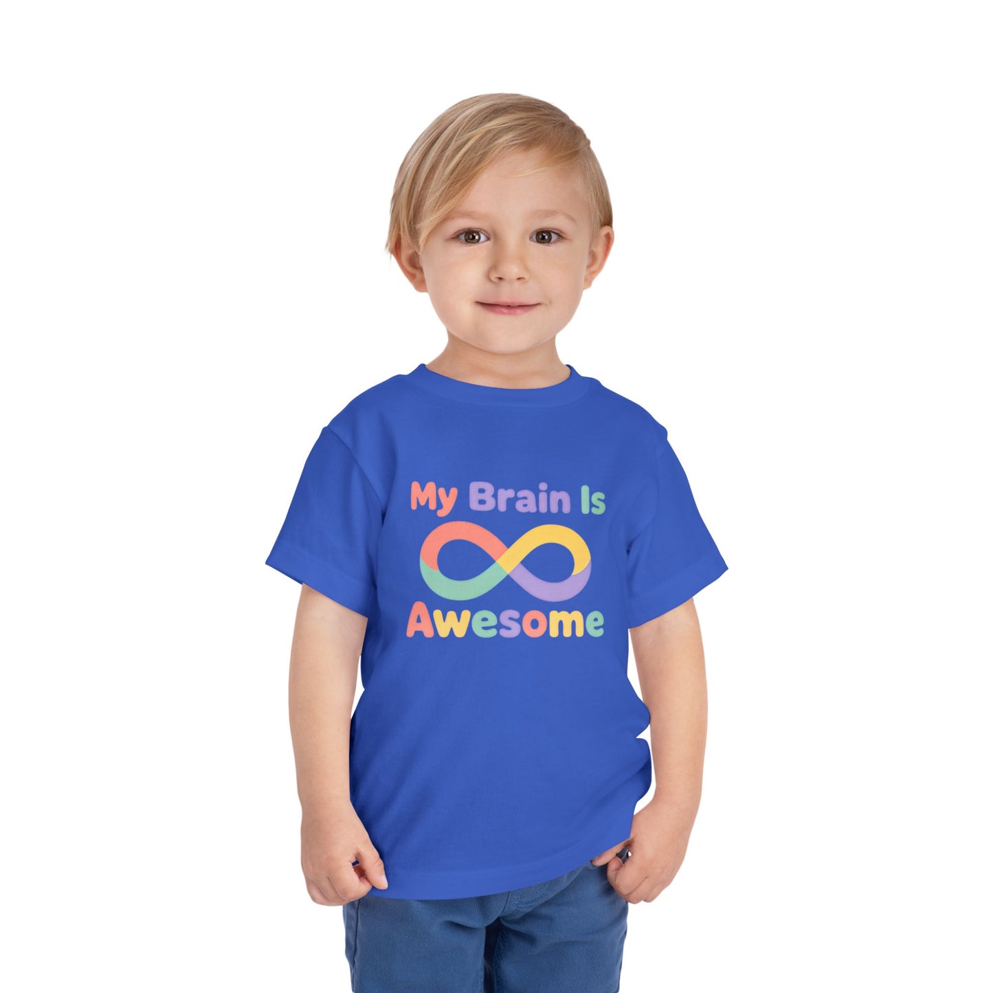 My Brain Is Awesome Toddler Tee — Rainbow Autism Infinity Shirt image 5