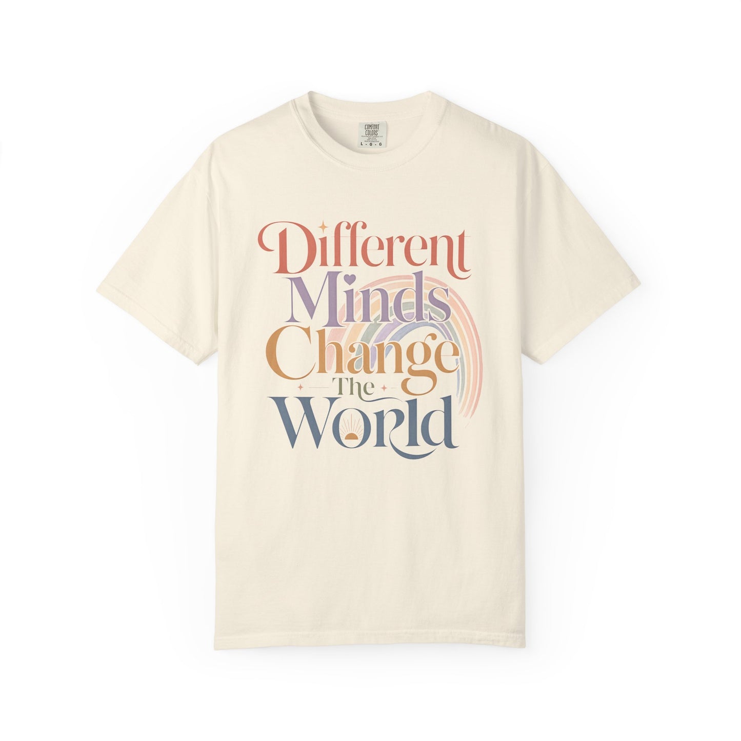 Different Minds Change the World T-Shirt — Inspirational Retro Typography Tee image