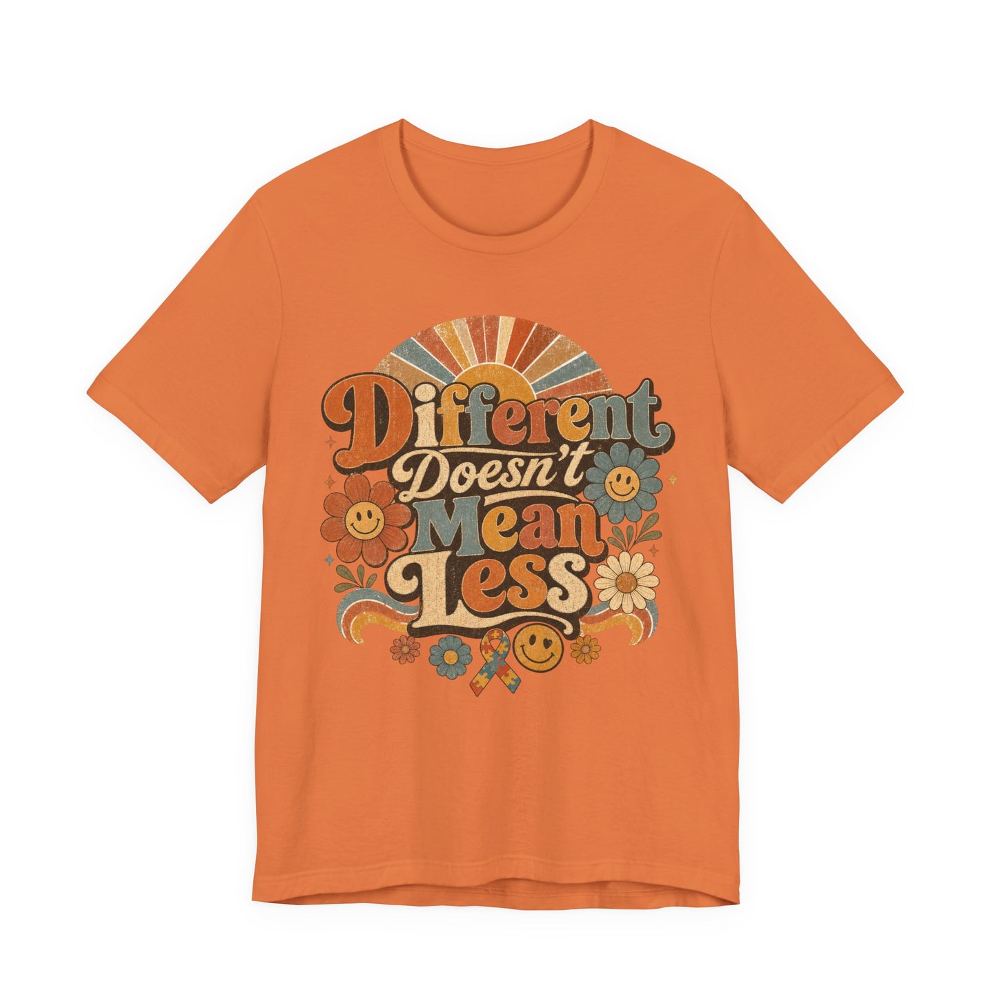 Different Doesn't Mean Less Retro Graphic Tee image