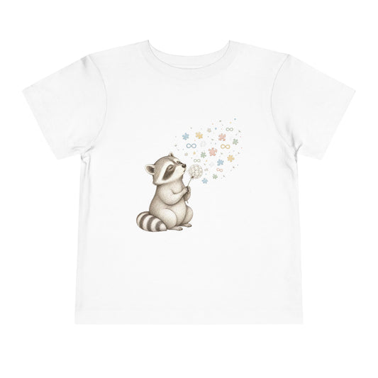 Toddler Tee — Cute Raccoon Blowing Bubbles Graphic Shirt for Kids image 0