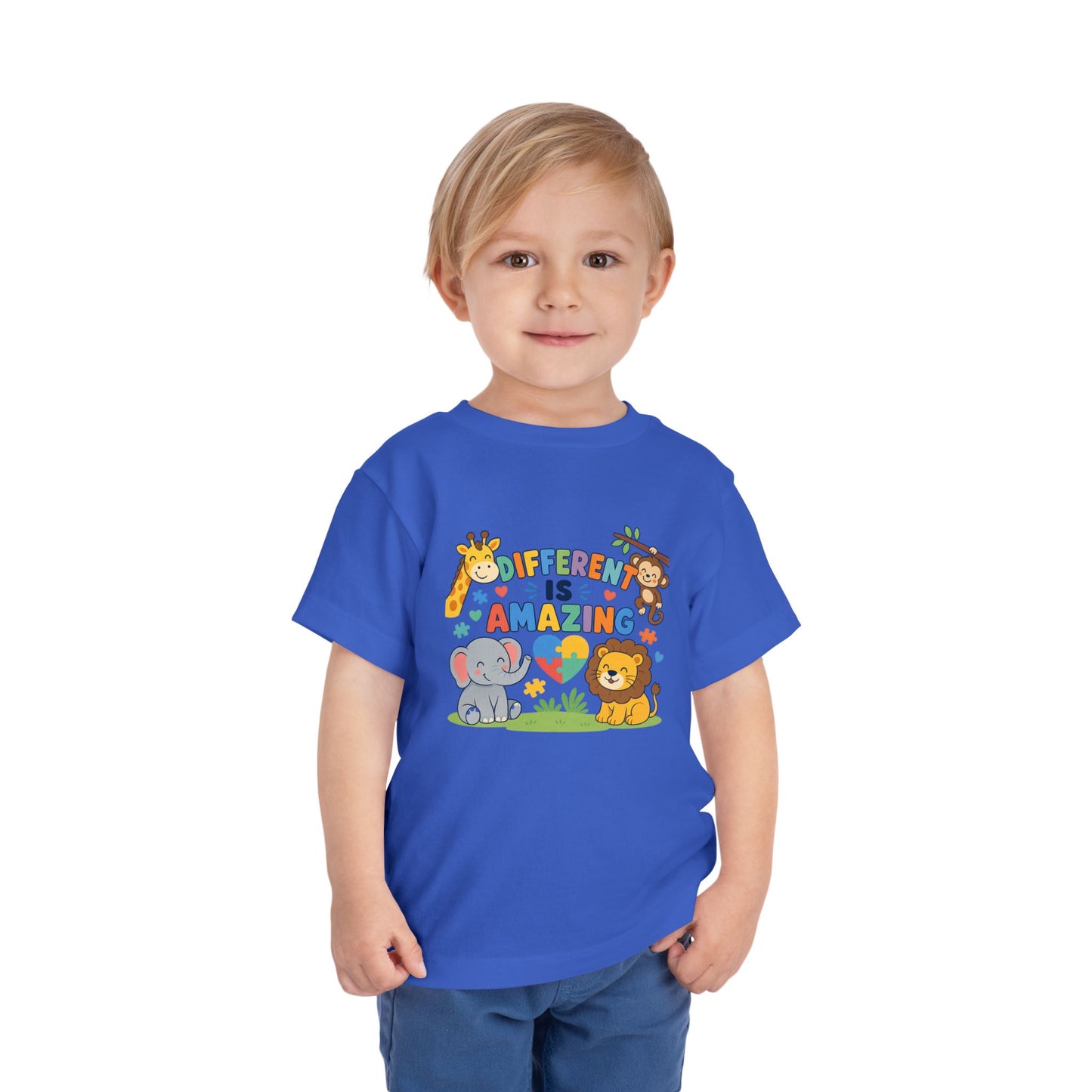 Toddler Tee — "Different Is Amazing" Jungle Animals Graphic image 25
