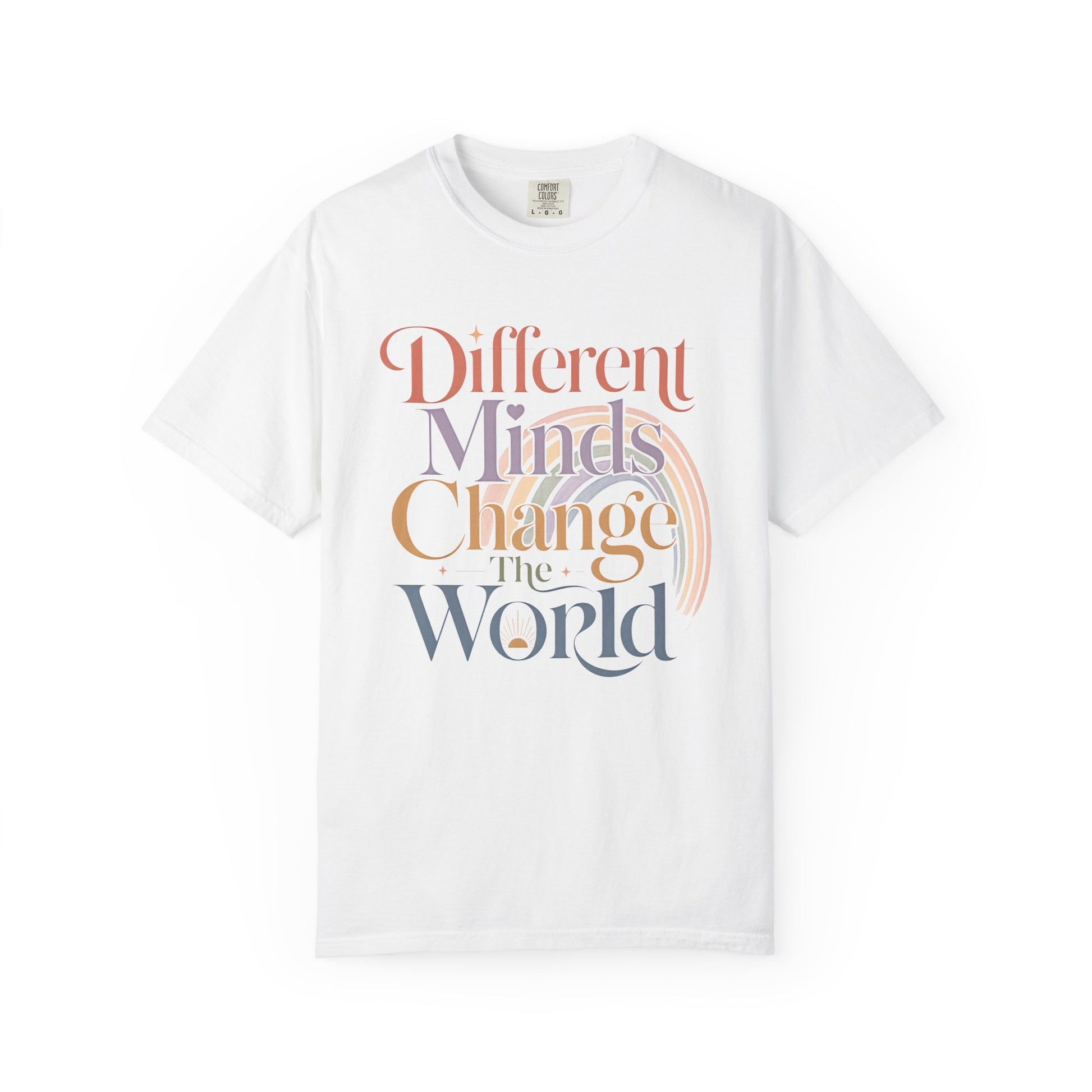 Different Minds Change the World T-Shirt — Inspirational Retro Typography Tee image