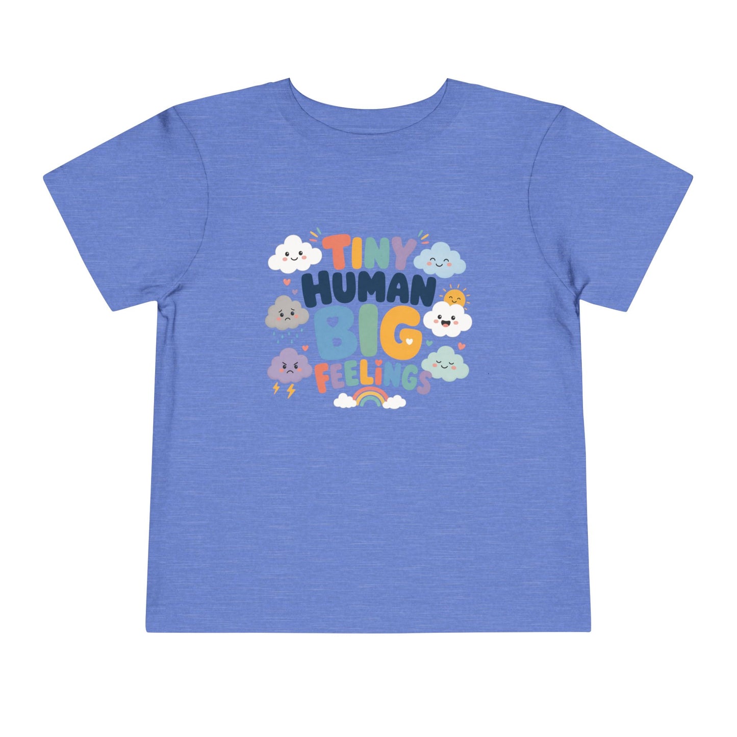 Tiny Human Big Feelings Toddler Tee - Heather Columbia Blue, 3T image